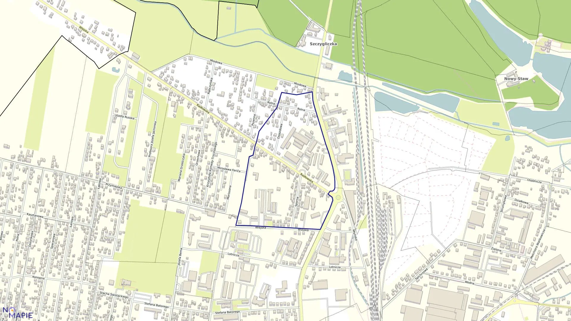 Mapa obrębu 1 w mieście Ostrów Wielkopolski