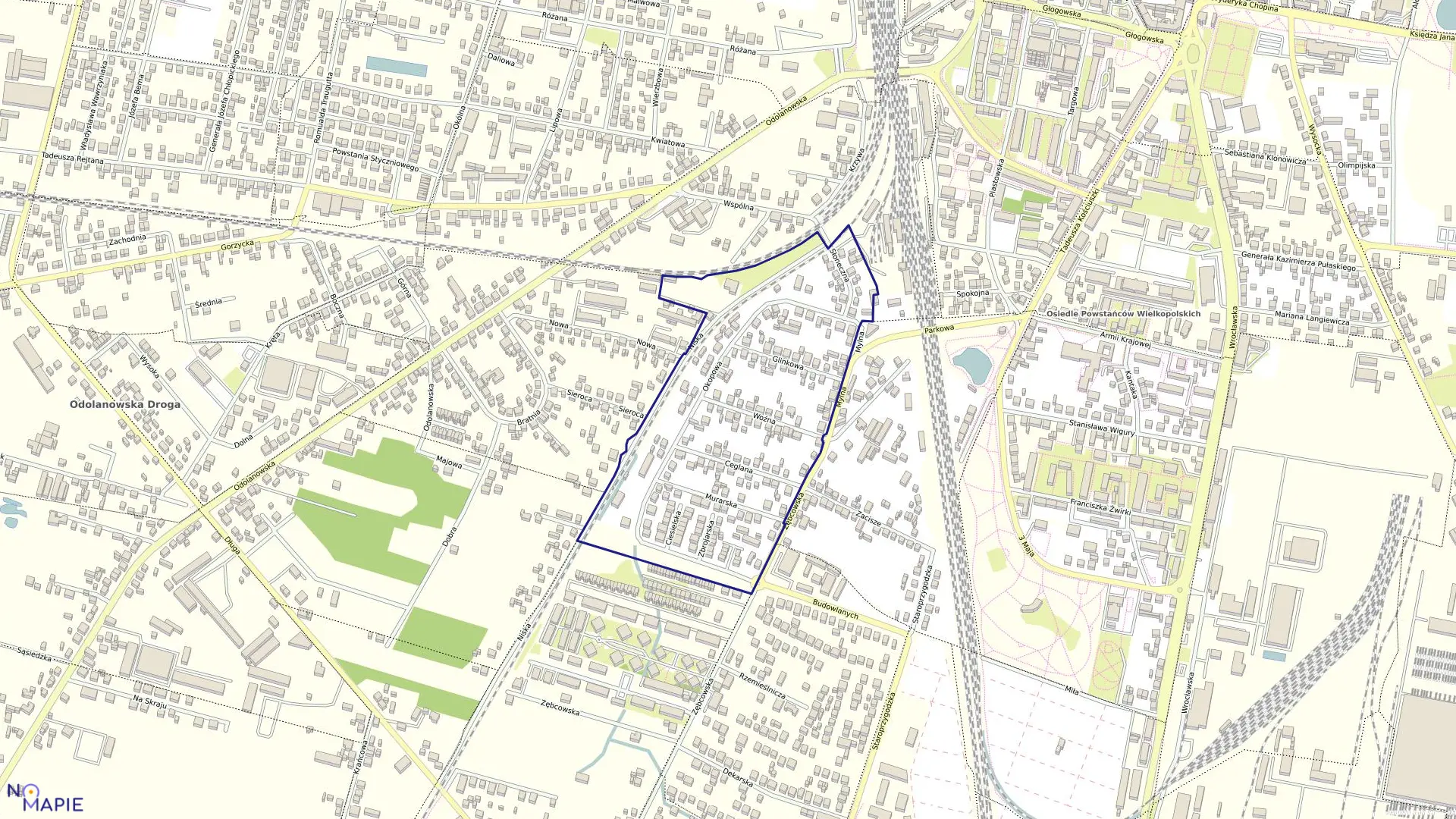 Mapa obrębu 101 w mieście Ostrów Wielkopolski