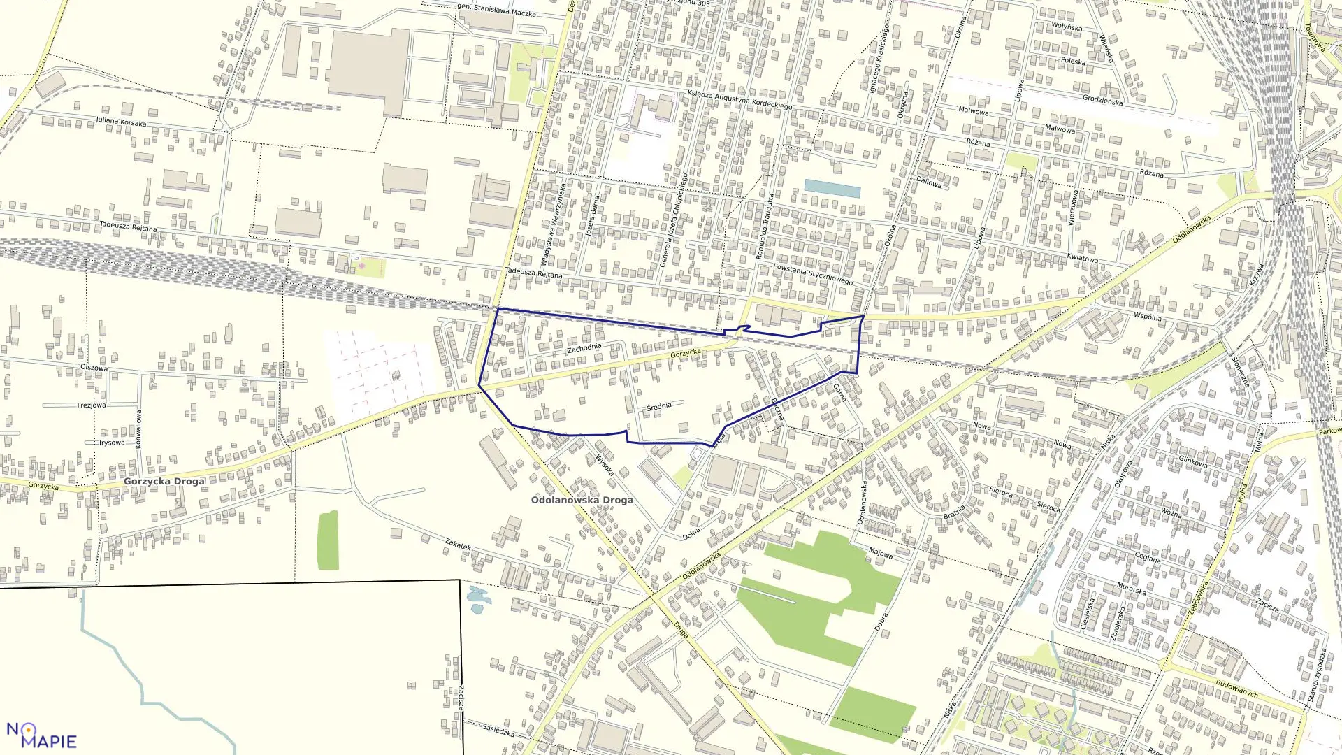 Mapa obrębu 103 w mieście Ostrów Wielkopolski