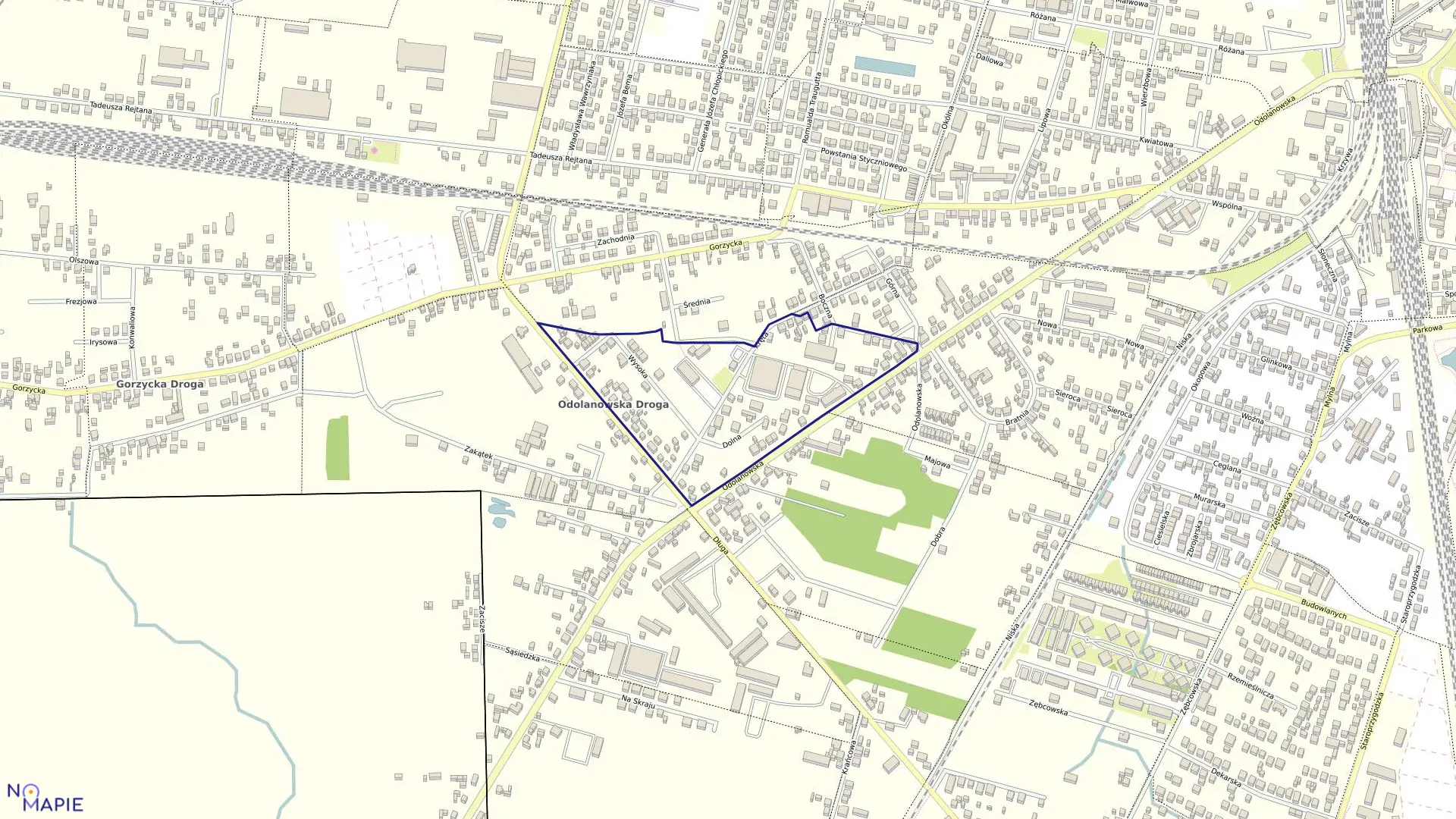 Mapa obrębu 104 w mieście Ostrów Wielkopolski