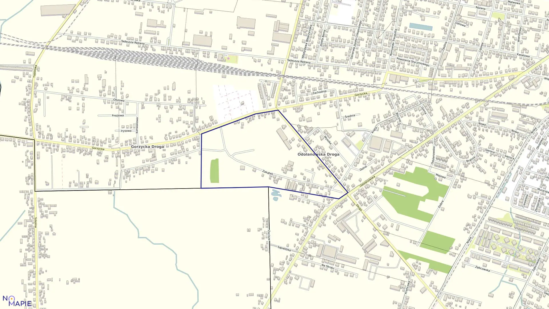 Mapa obrębu 105 w mieście Ostrów Wielkopolski