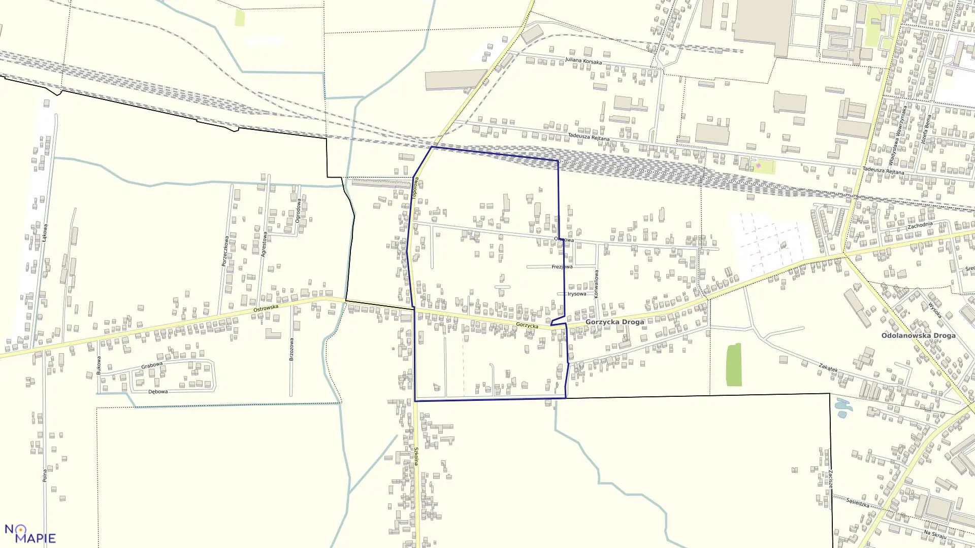 Mapa obrębu 108 w mieście Ostrów Wielkopolski