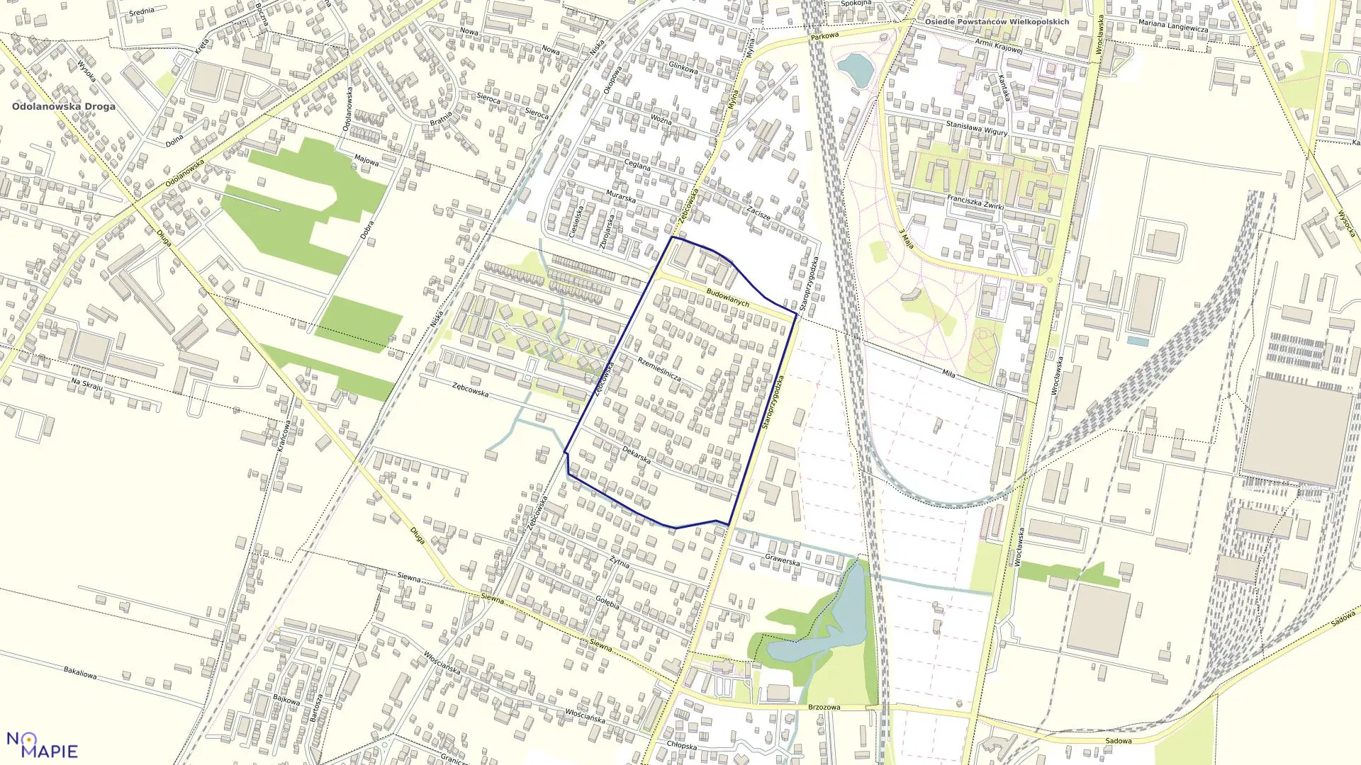 Mapa obrębu 115 w mieście Ostrów Wielkopolski