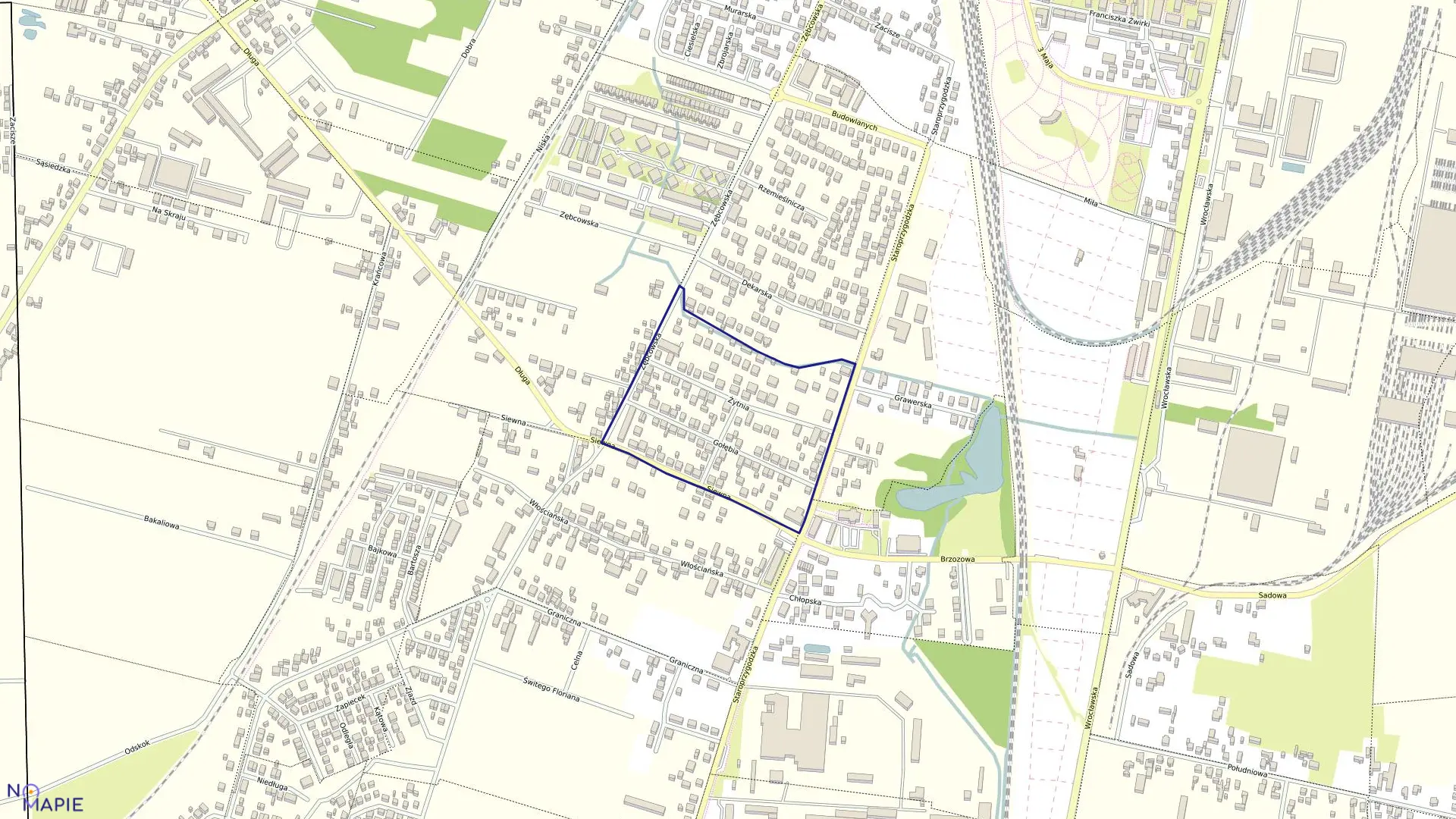 Mapa obrębu 116 w mieście Ostrów Wielkopolski