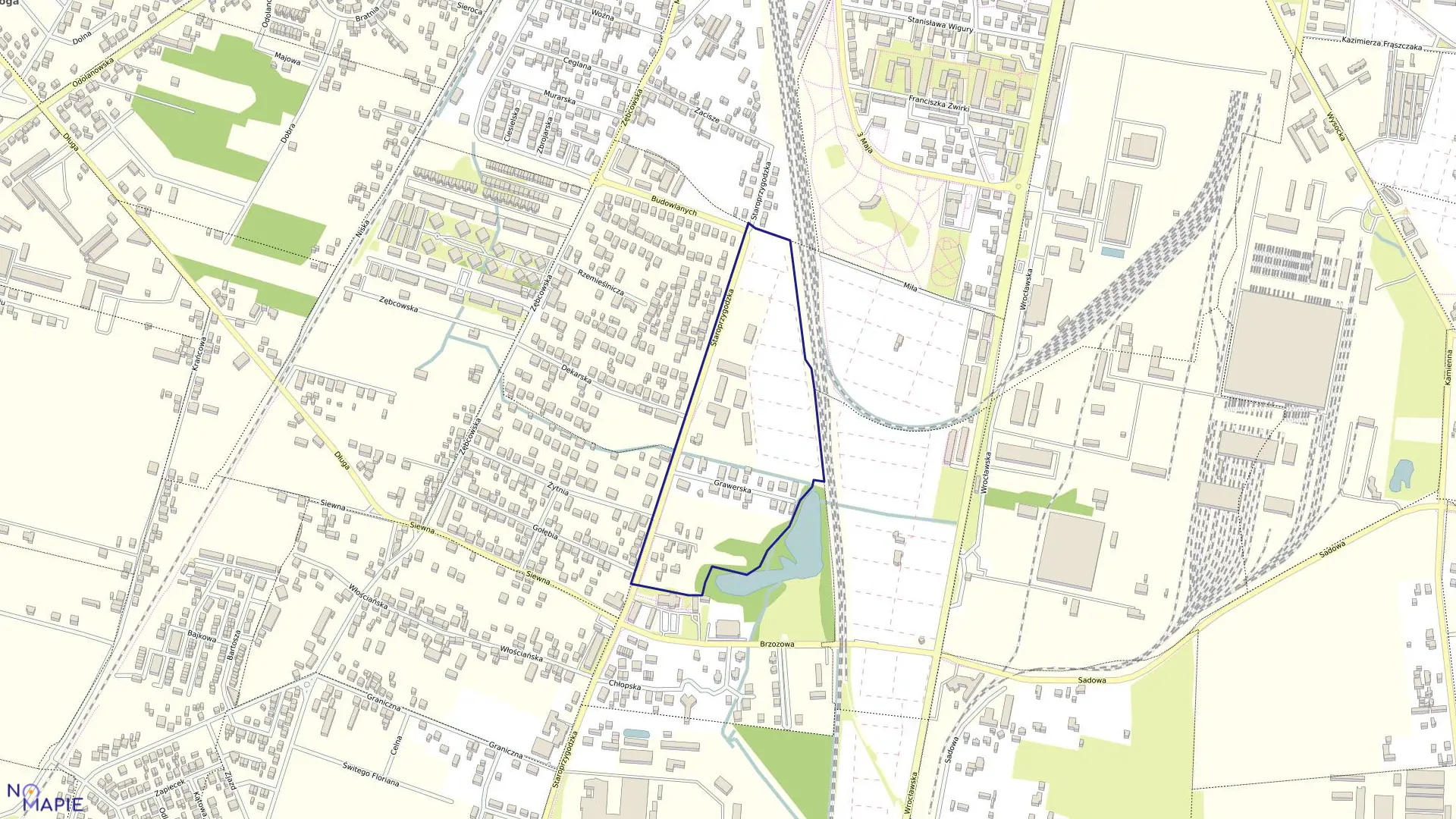 Mapa obrębu 117 w mieście Ostrów Wielkopolski