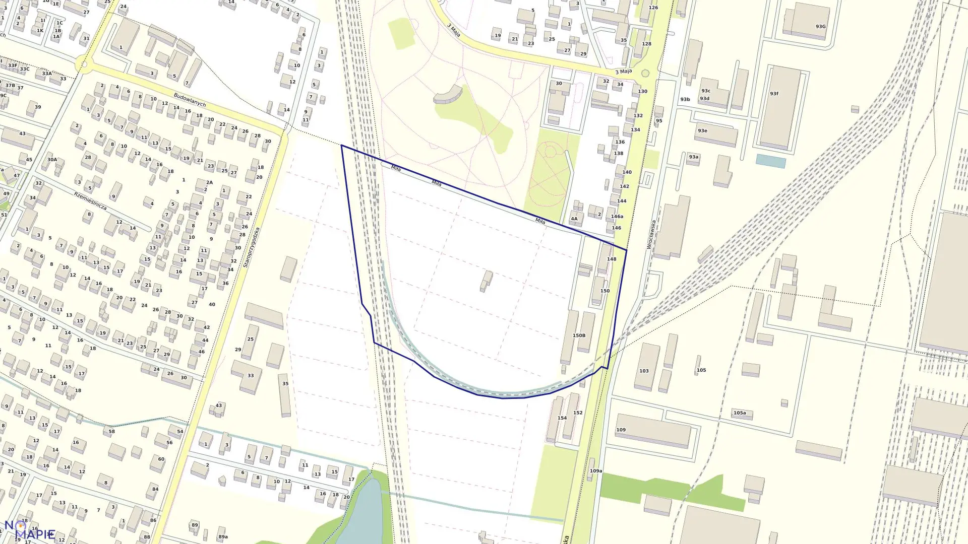 Mapa obrębu 120 w mieście Ostrów Wielkopolski