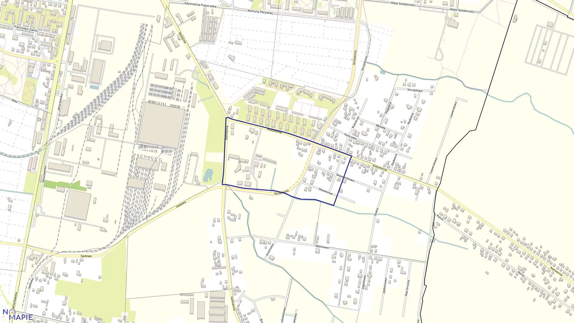 Mapa obrębu 124 w mieście Ostrów Wielkopolski