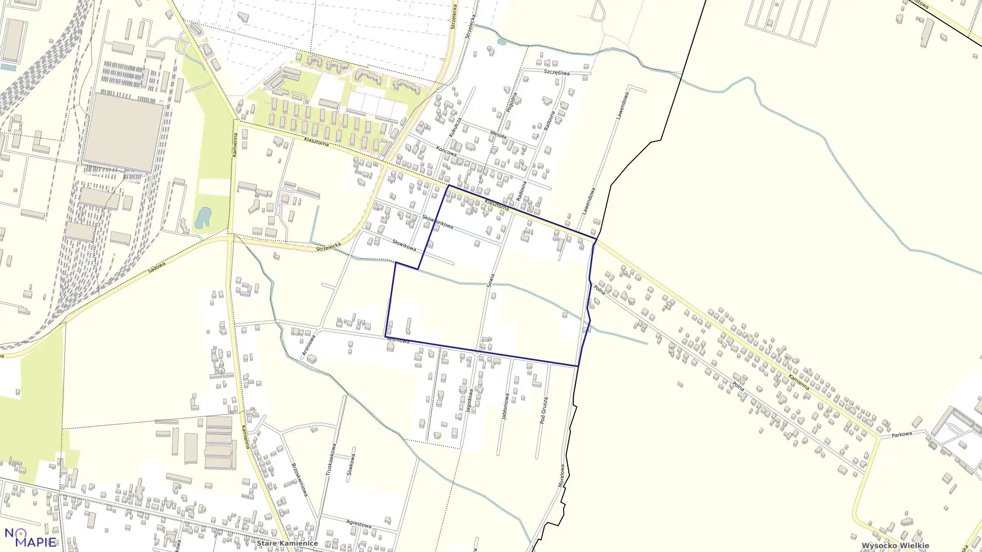 Mapa obrębu 125 w mieście Ostrów Wielkopolski