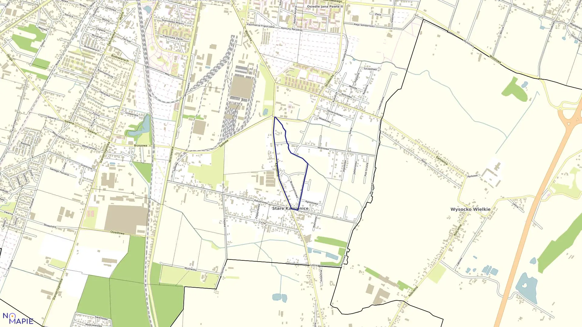 Mapa obrębu 129 w mieście Ostrów Wielkopolski