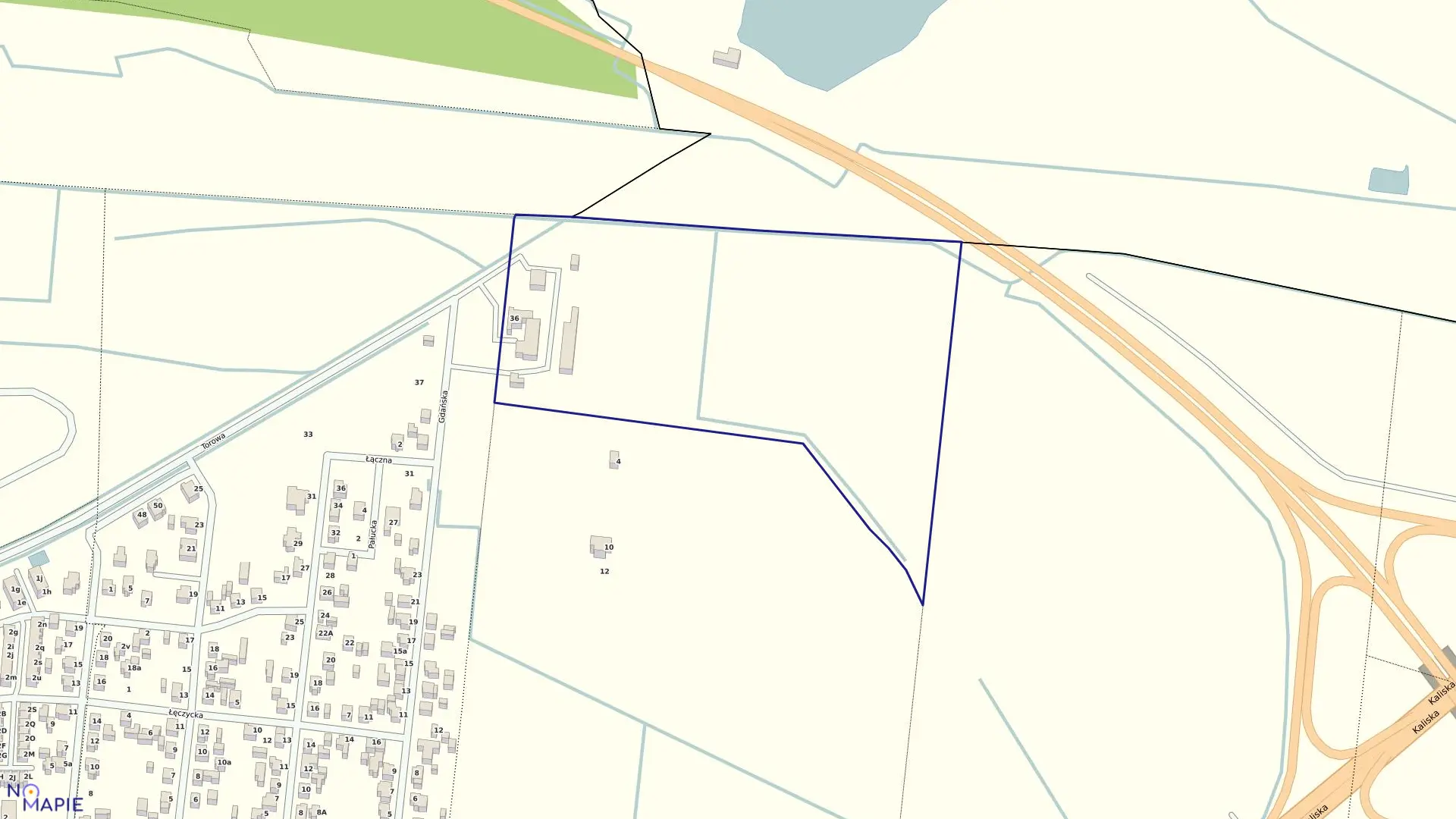 Mapa obrębu 13 w mieście Ostrów Wielkopolski