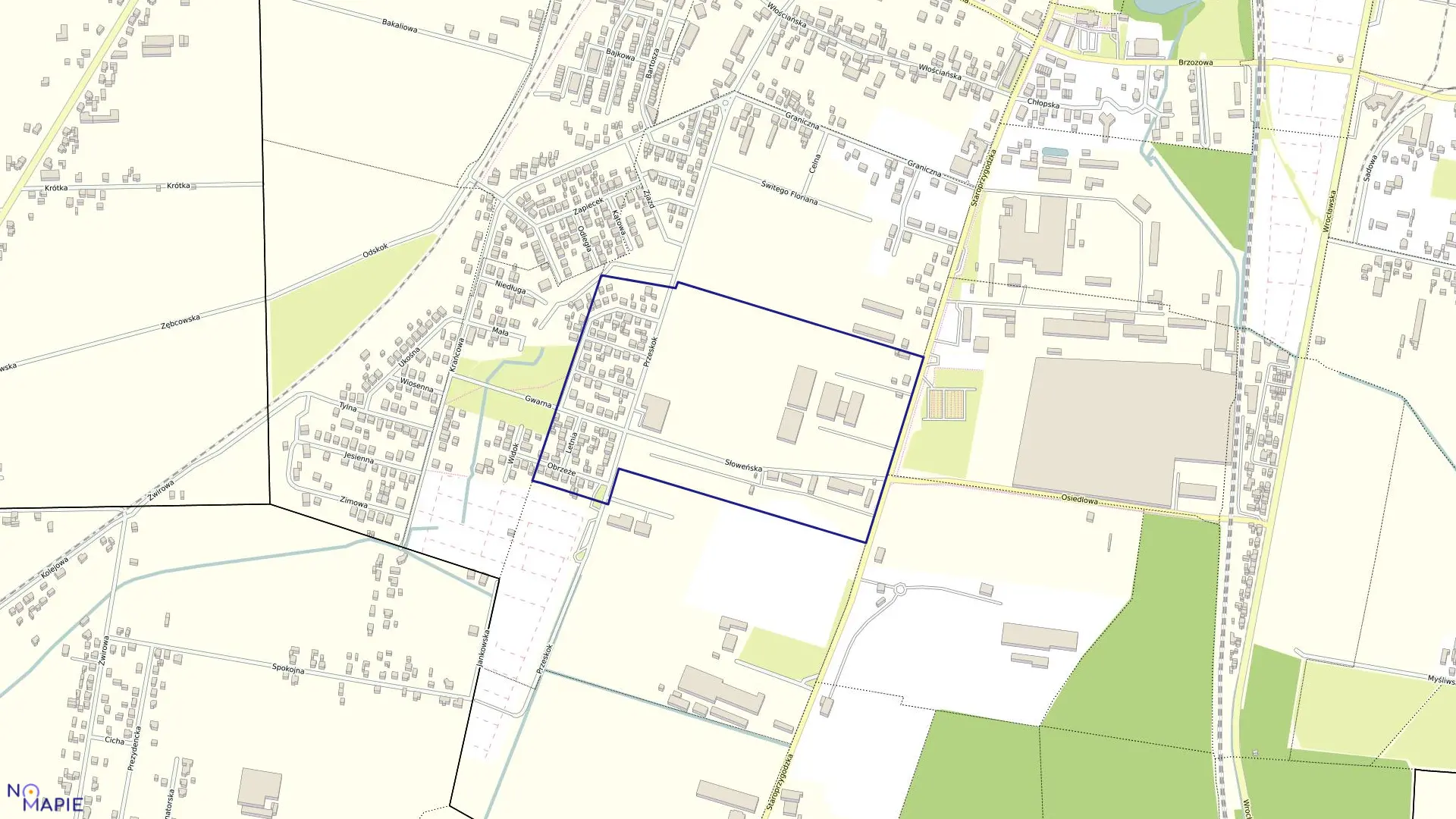 Mapa obrębu 136 w mieście Ostrów Wielkopolski