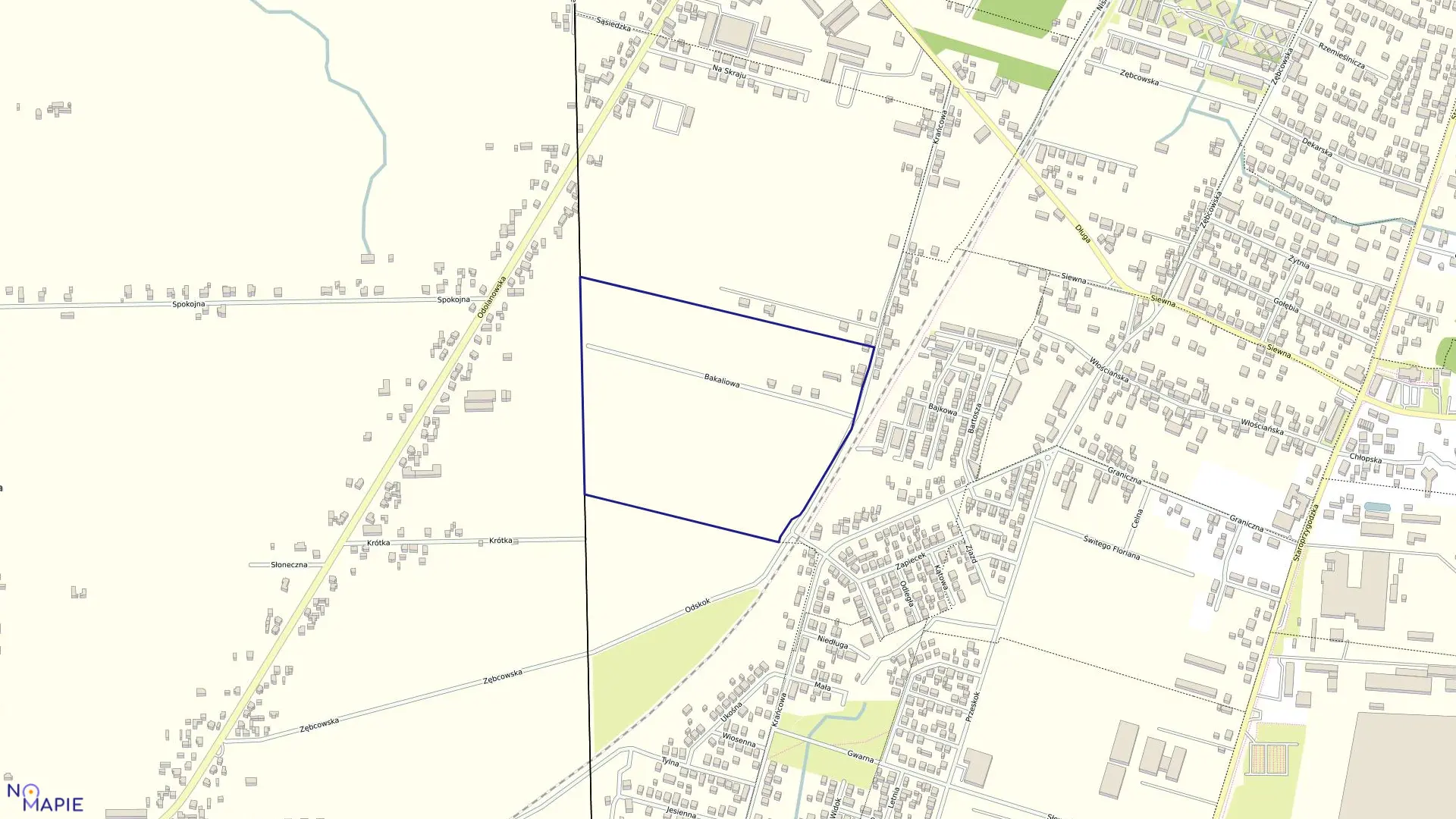 Mapa obrębu 140 w mieście Ostrów Wielkopolski