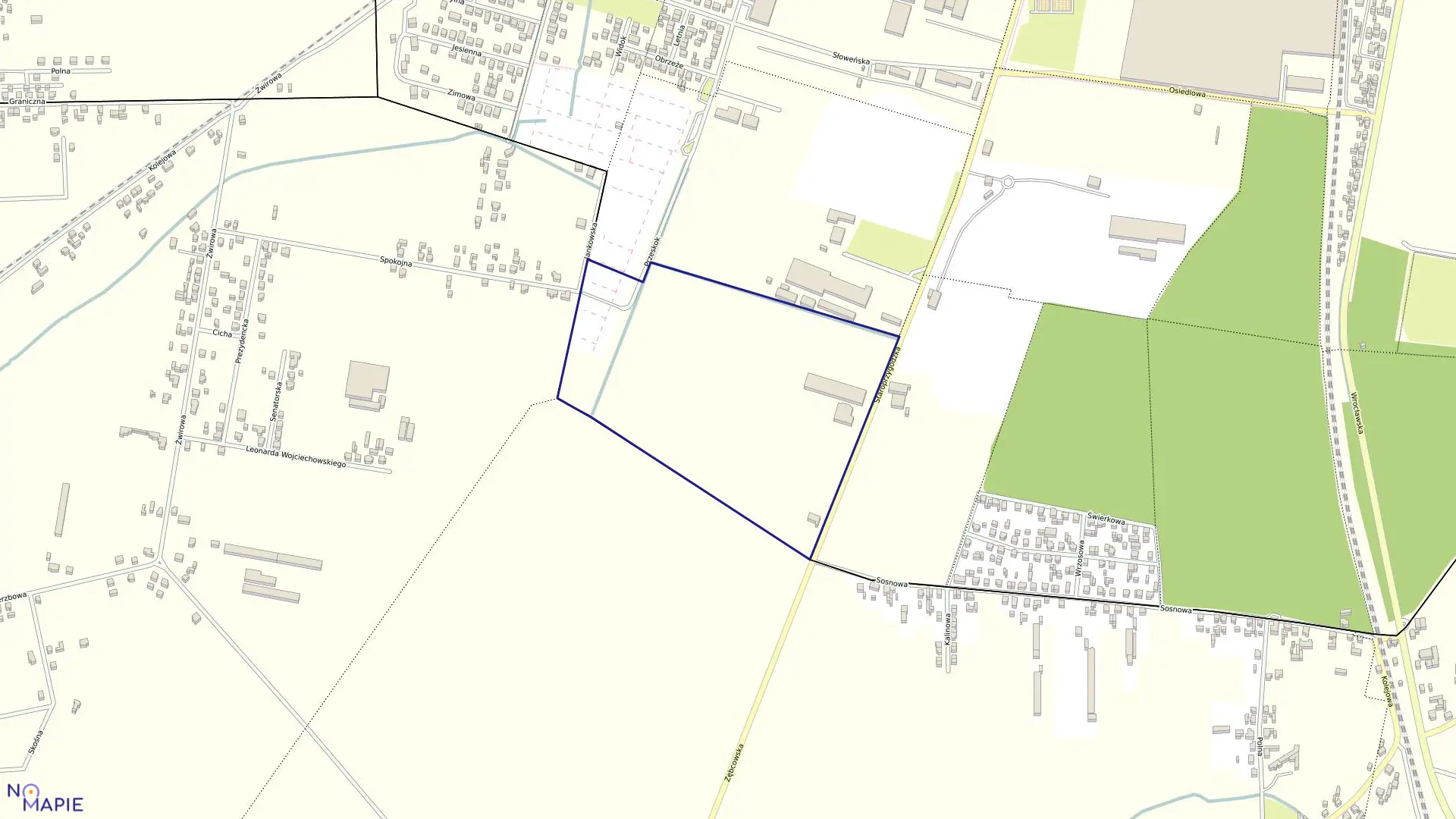 Mapa obrębu 144 w mieście Ostrów Wielkopolski