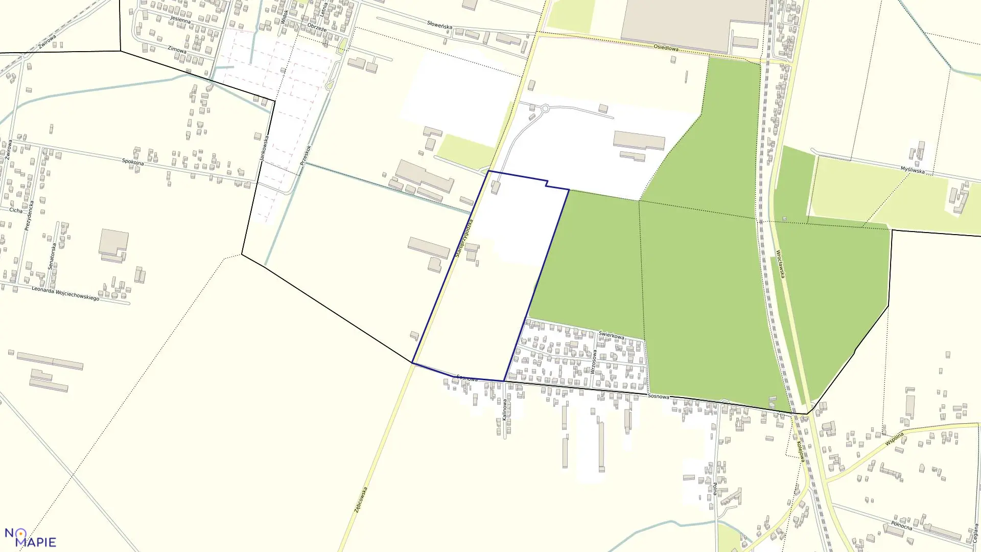 Mapa obrębu 145 w mieście Ostrów Wielkopolski