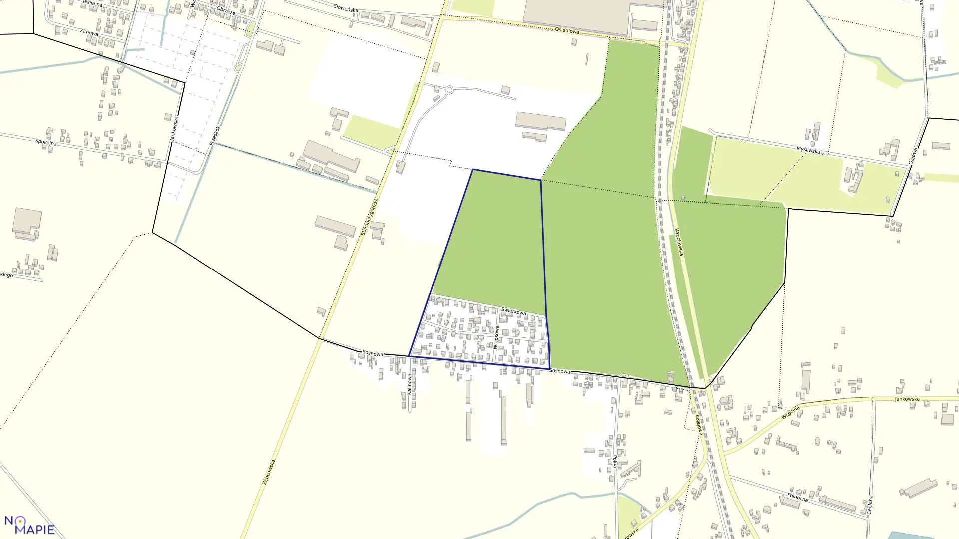 Mapa obrębu 147 w mieście Ostrów Wielkopolski