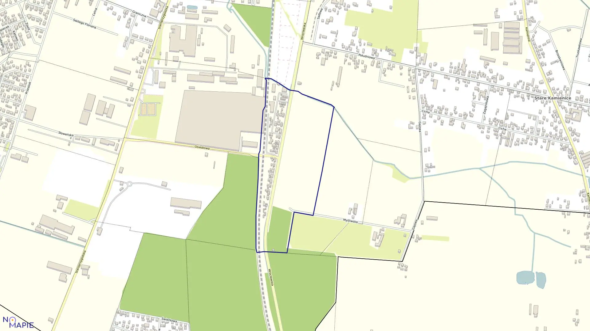 Mapa obrębu 151 w mieście Ostrów Wielkopolski