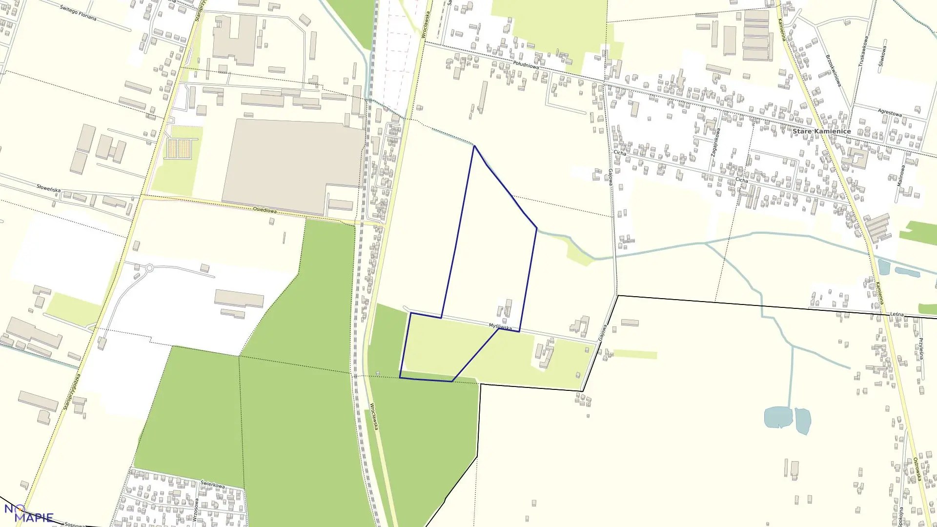 Mapa obrębu 152 w mieście Ostrów Wielkopolski