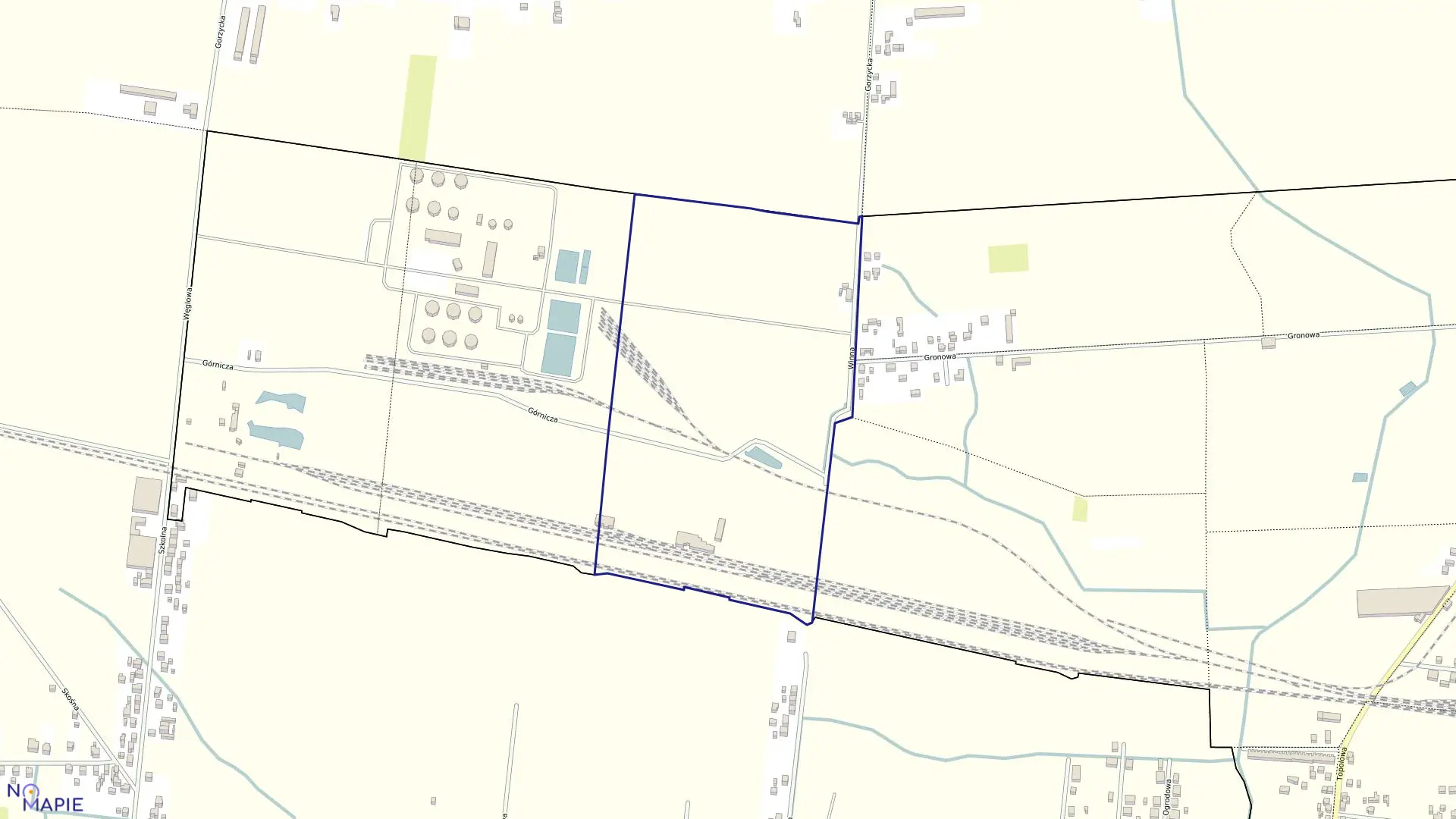 Mapa obrębu 159 w mieście Ostrów Wielkopolski