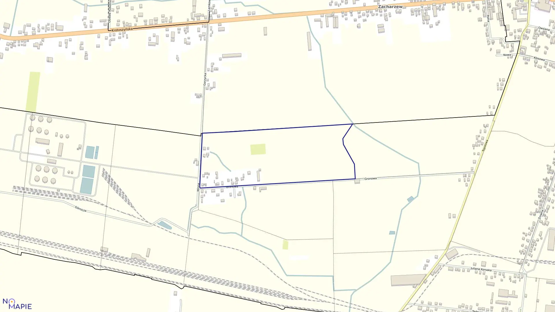 Mapa obrębu 161 w mieście Ostrów Wielkopolski