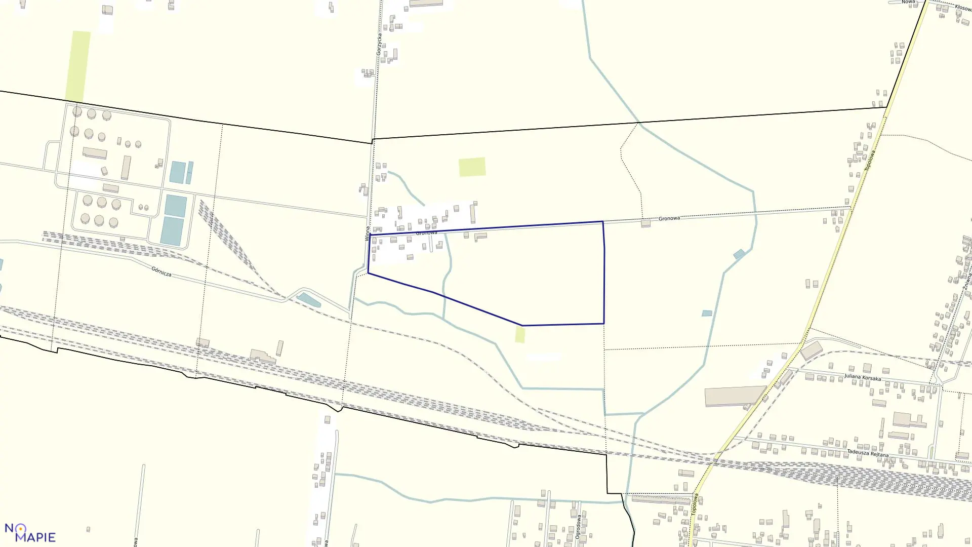 Mapa obrębu 162 w mieście Ostrów Wielkopolski