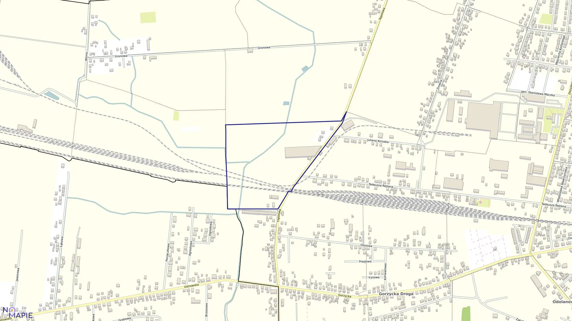 Mapa obrębu 163 w mieście Ostrów Wielkopolski