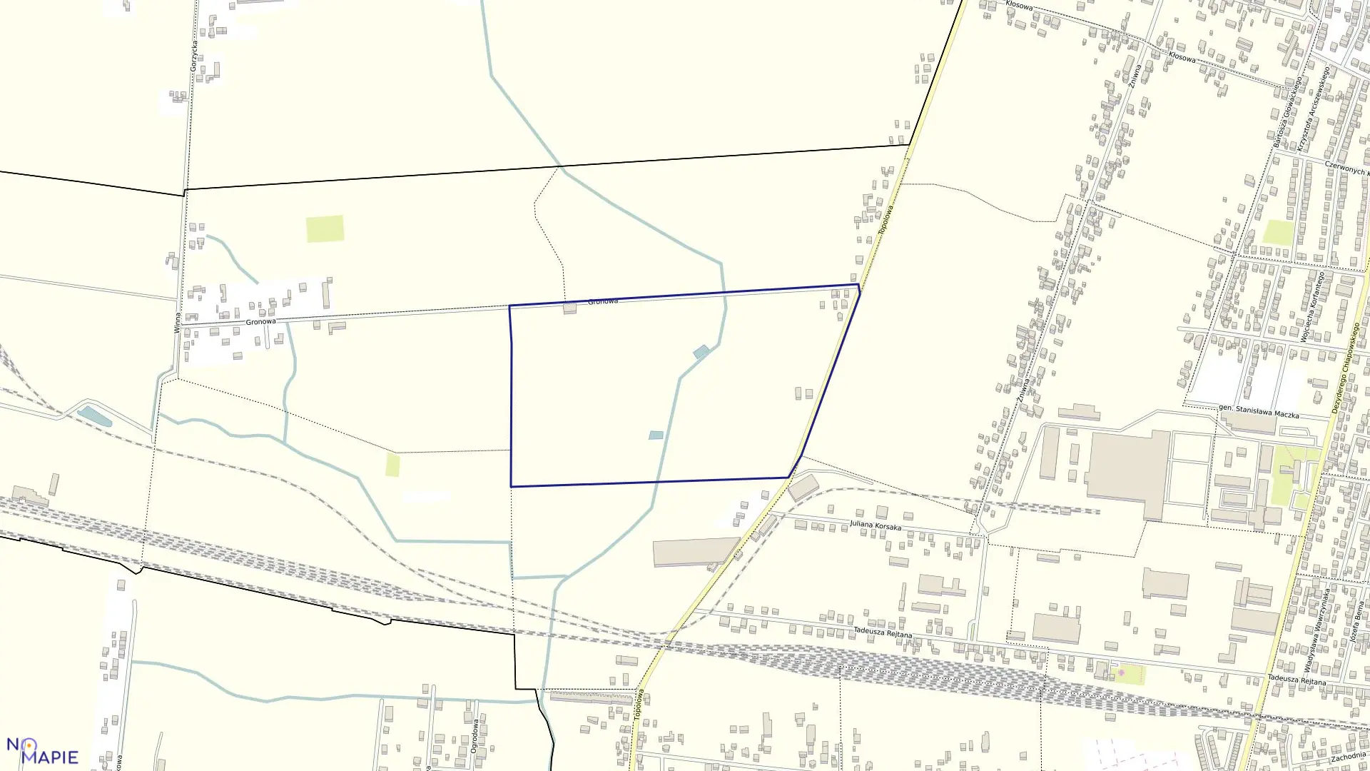 Mapa obrębu 164 w mieście Ostrów Wielkopolski