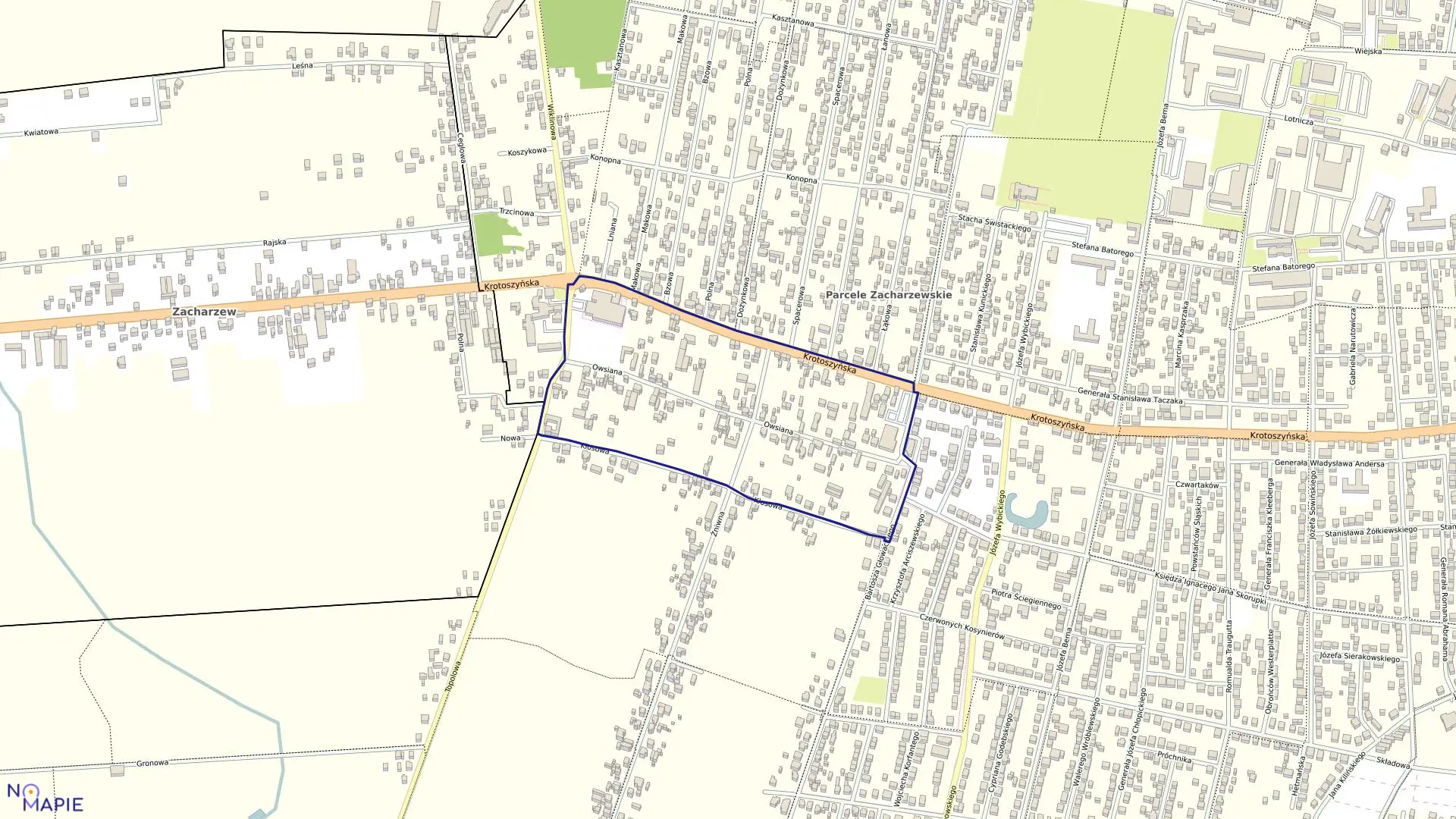 Mapa obrębu 169 w mieście Ostrów Wielkopolski