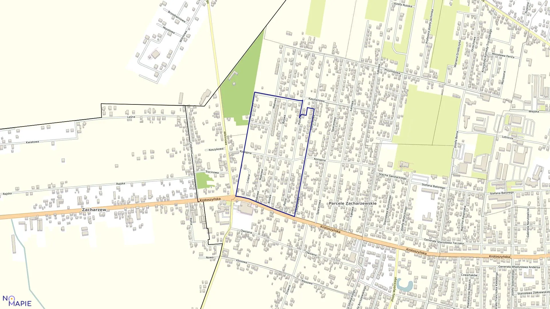 Mapa obrębu 171 w mieście Ostrów Wielkopolski