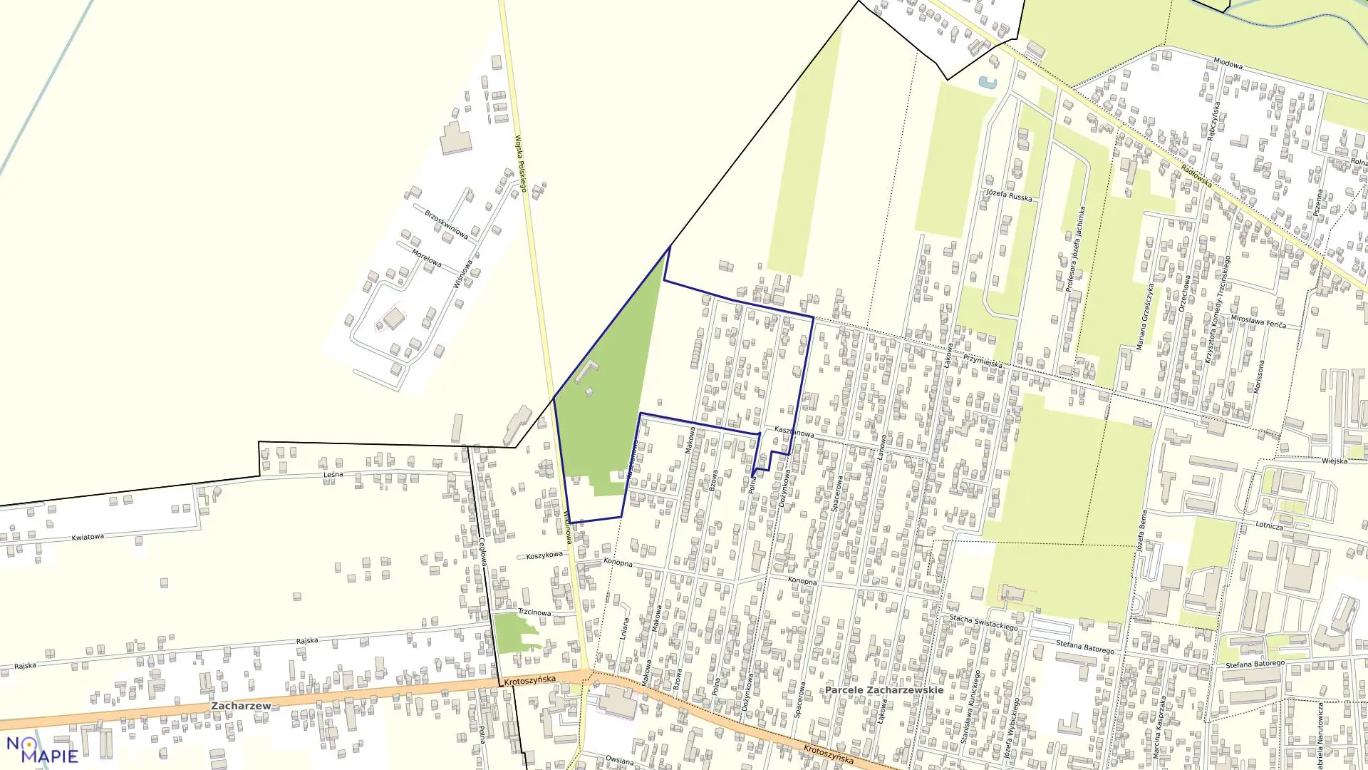 Mapa obrębu 173 w mieście Ostrów Wielkopolski