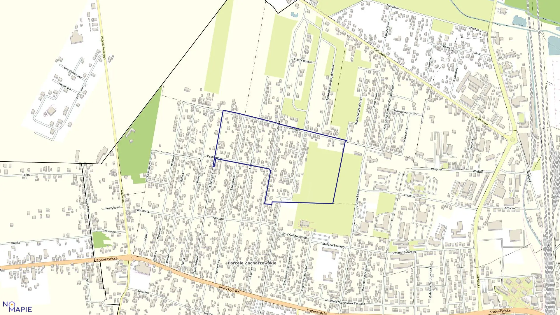 Mapa obrębu 174 w mieście Ostrów Wielkopolski