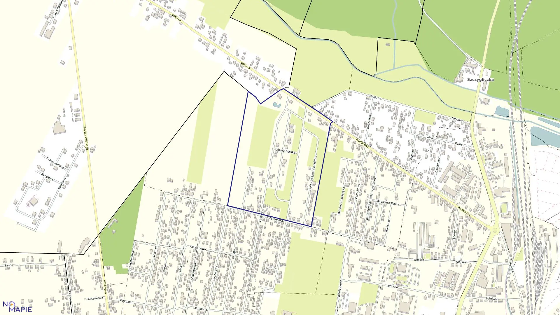 Mapa obrębu 176 w mieście Ostrów Wielkopolski