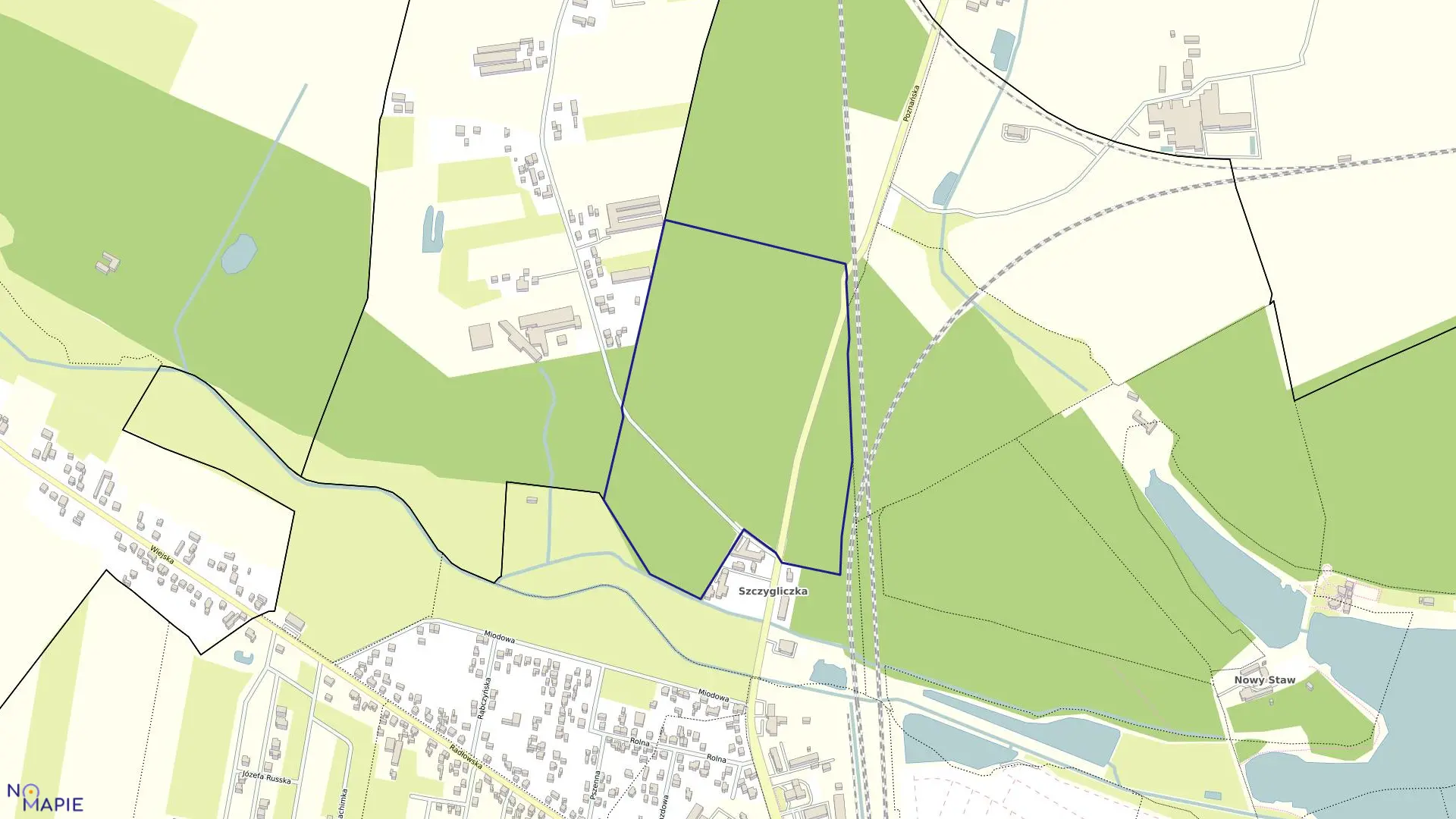 Mapa obrębu 181 w mieście Ostrów Wielkopolski