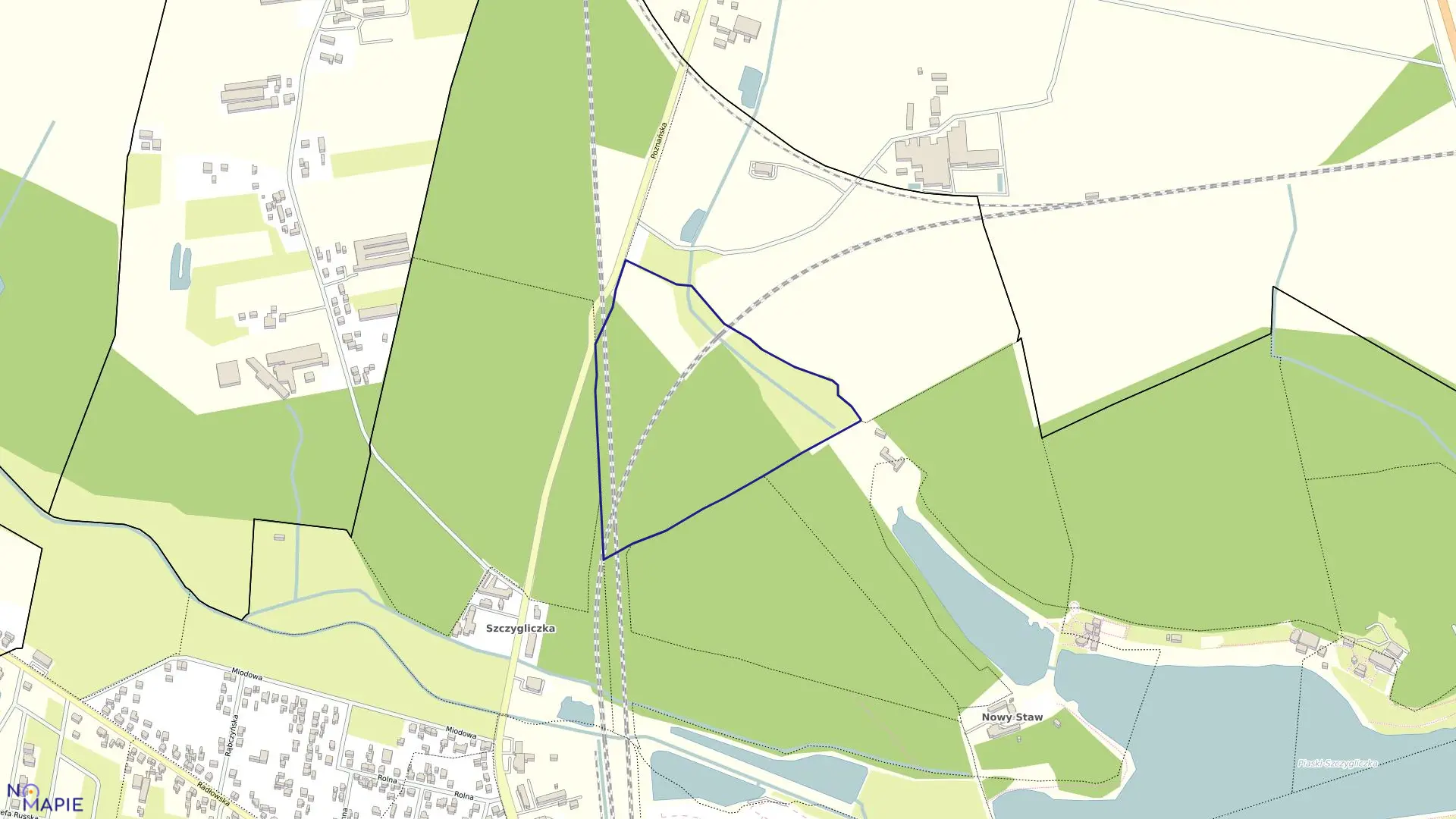 Mapa obrębu 182 w mieście Ostrów Wielkopolski