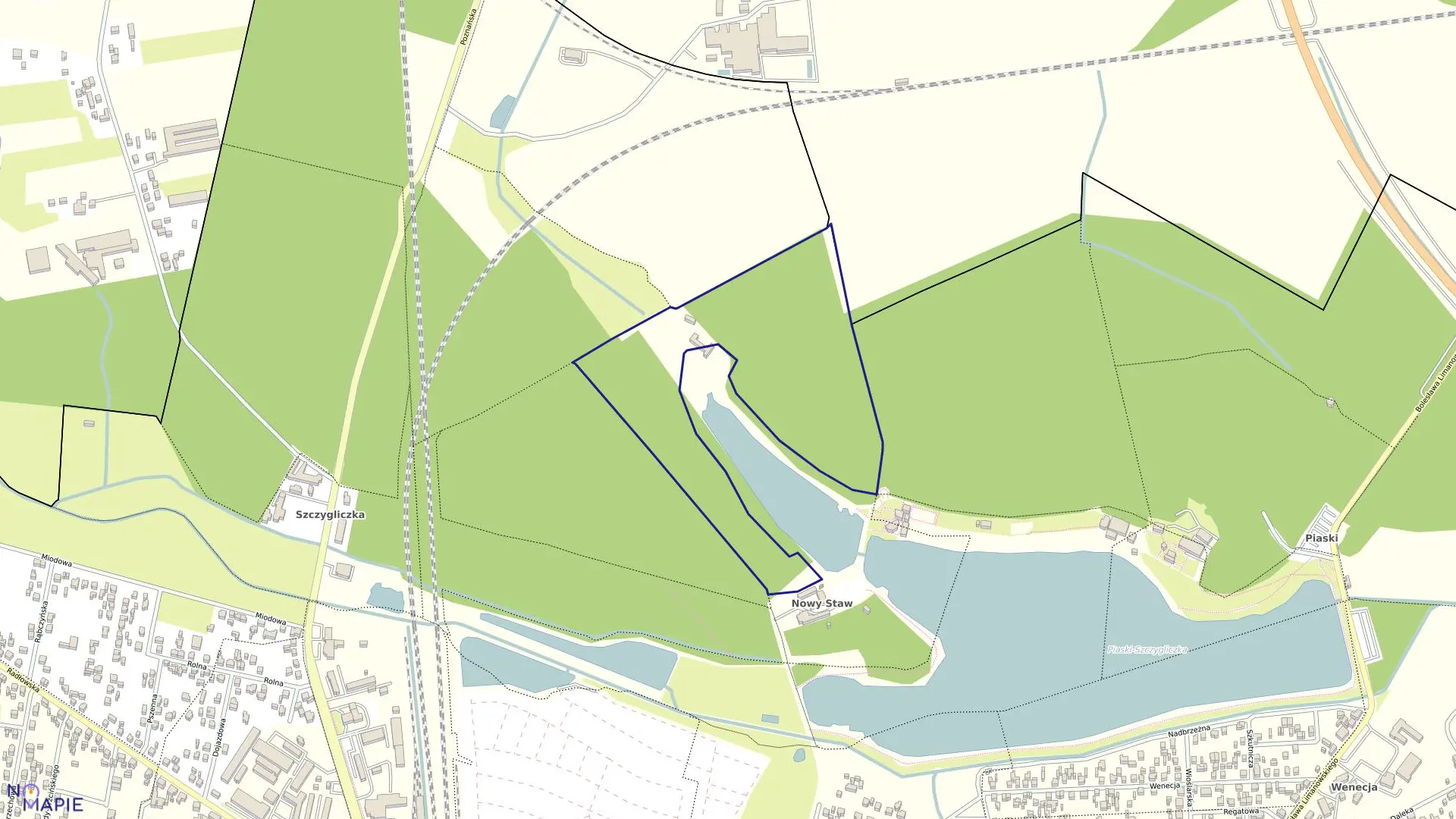 Mapa obrębu 184 w mieście Ostrów Wielkopolski