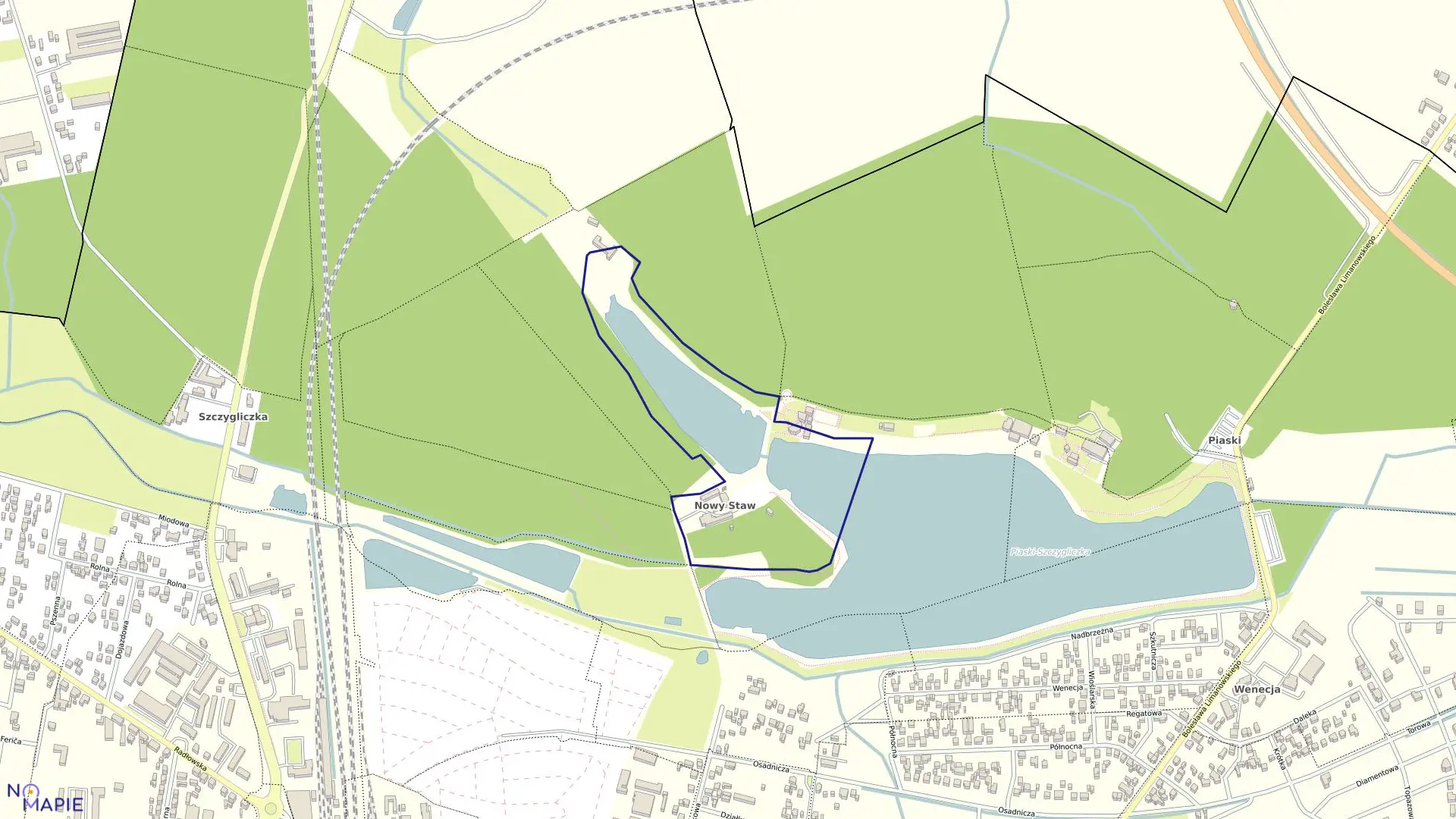 Mapa obrębu 185 w mieście Ostrów Wielkopolski