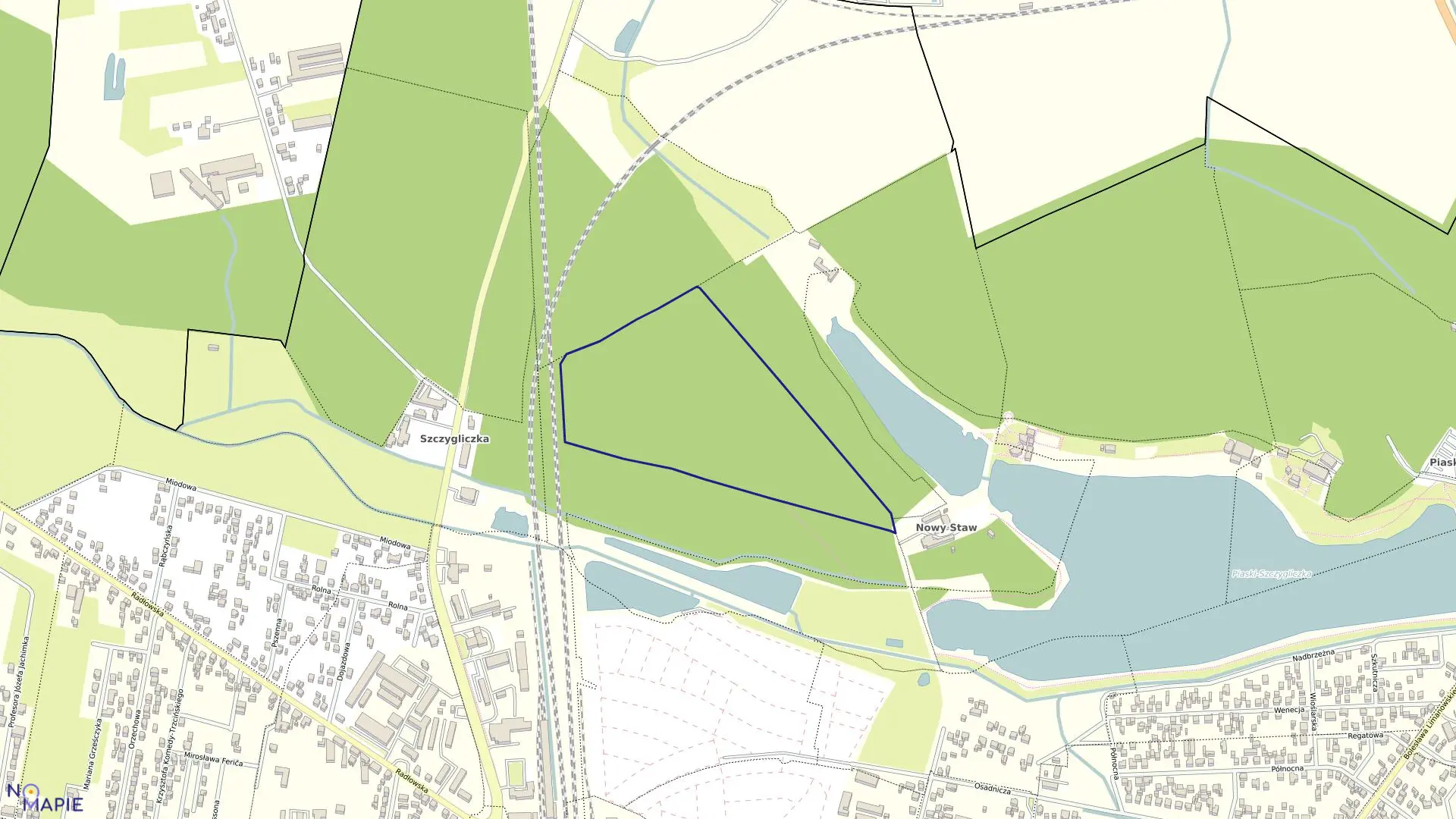 Mapa obrębu 186 w mieście Ostrów Wielkopolski