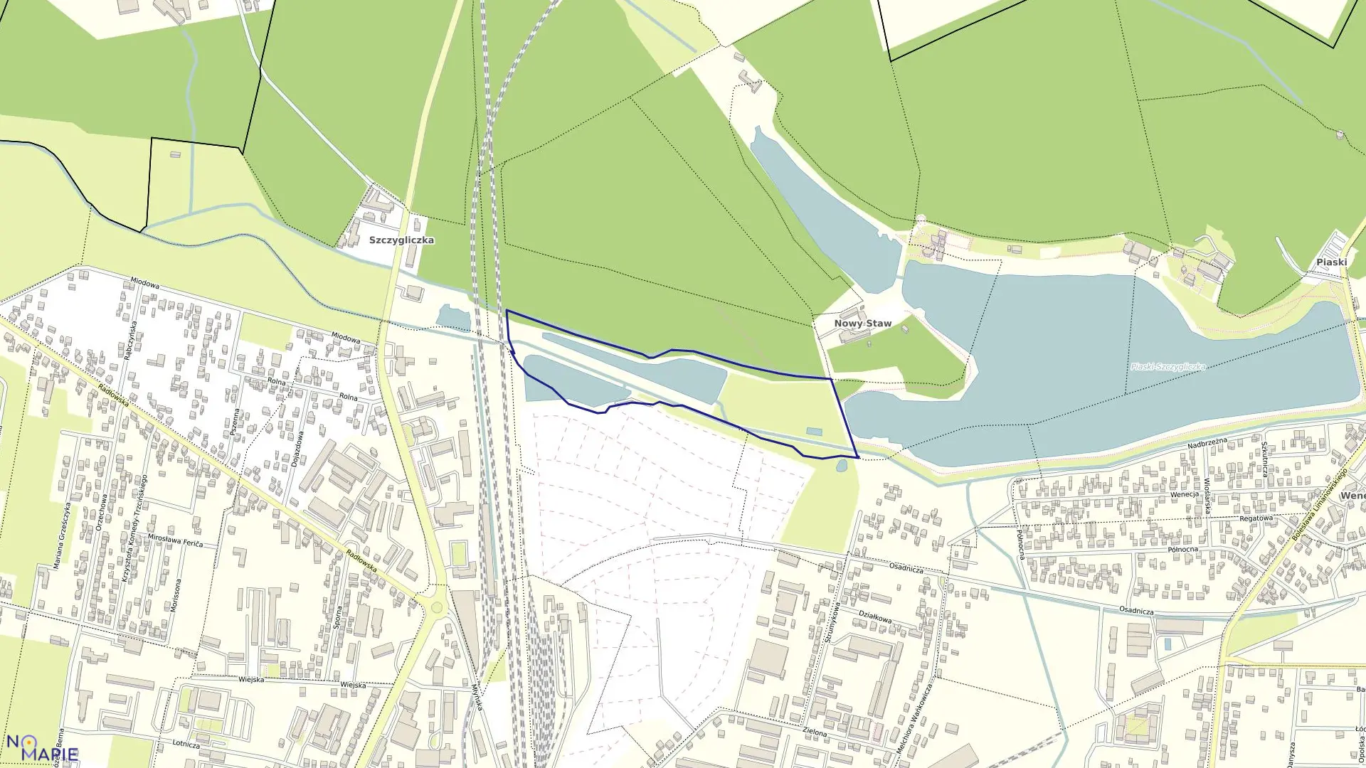 Mapa obrębu 189 w mieście Ostrów Wielkopolski