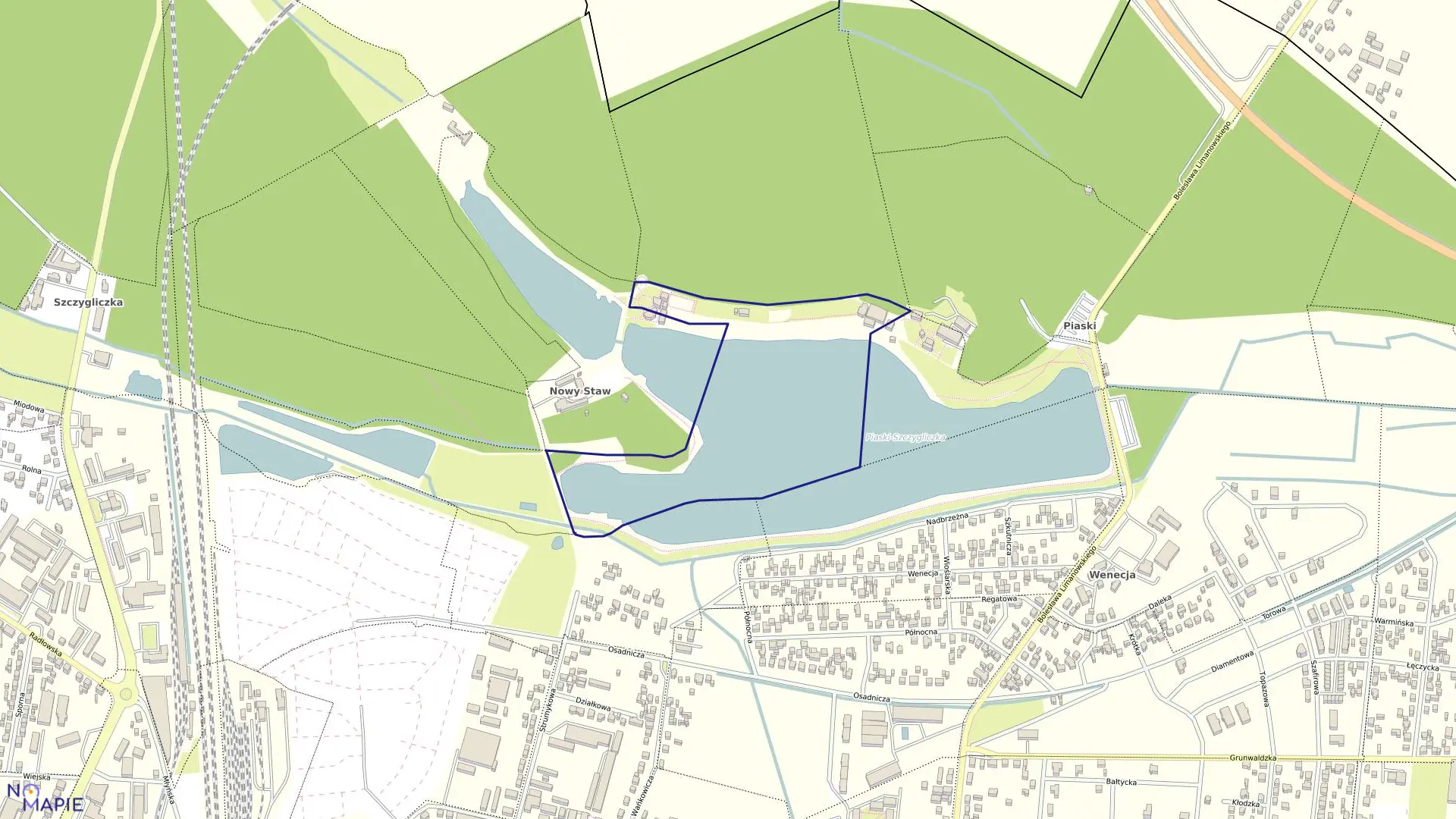 Mapa obrębu 190 w mieście Ostrów Wielkopolski