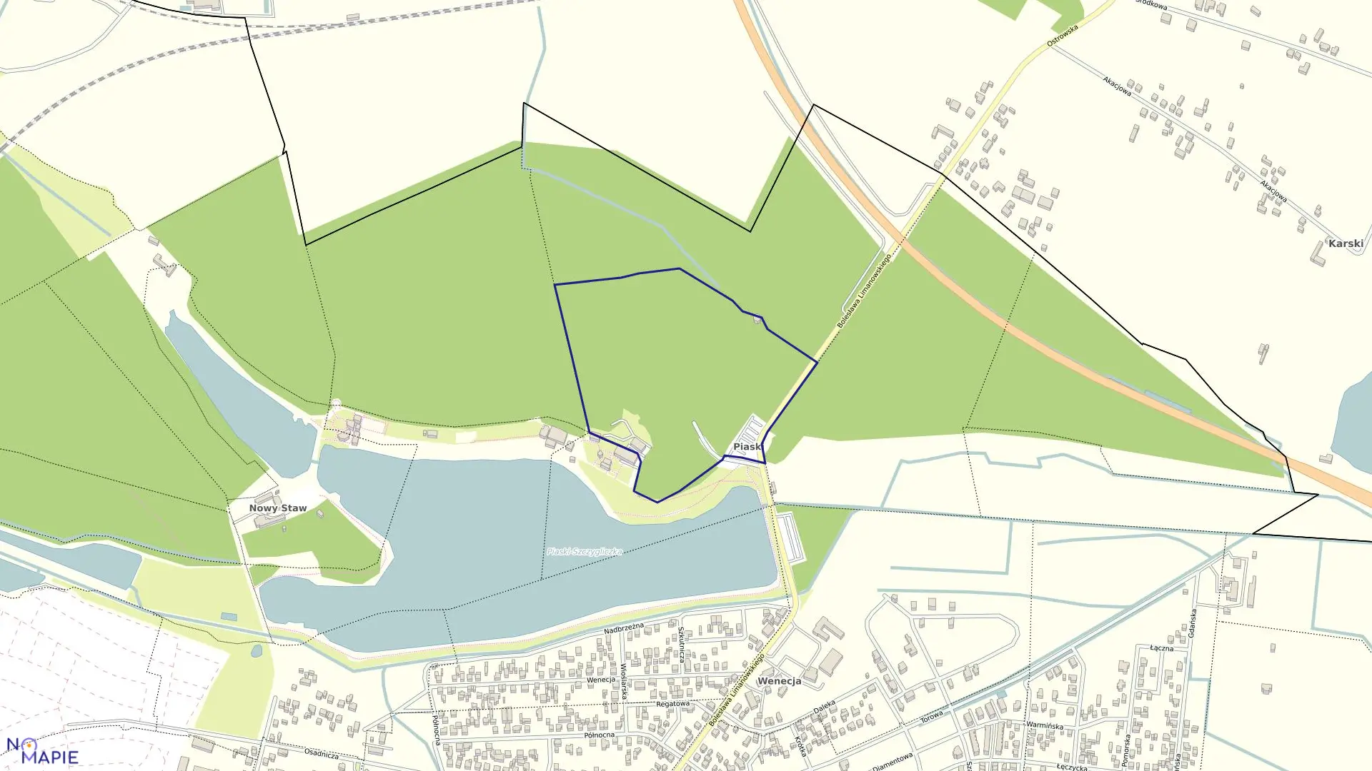 Mapa obrębu 193 w mieście Ostrów Wielkopolski