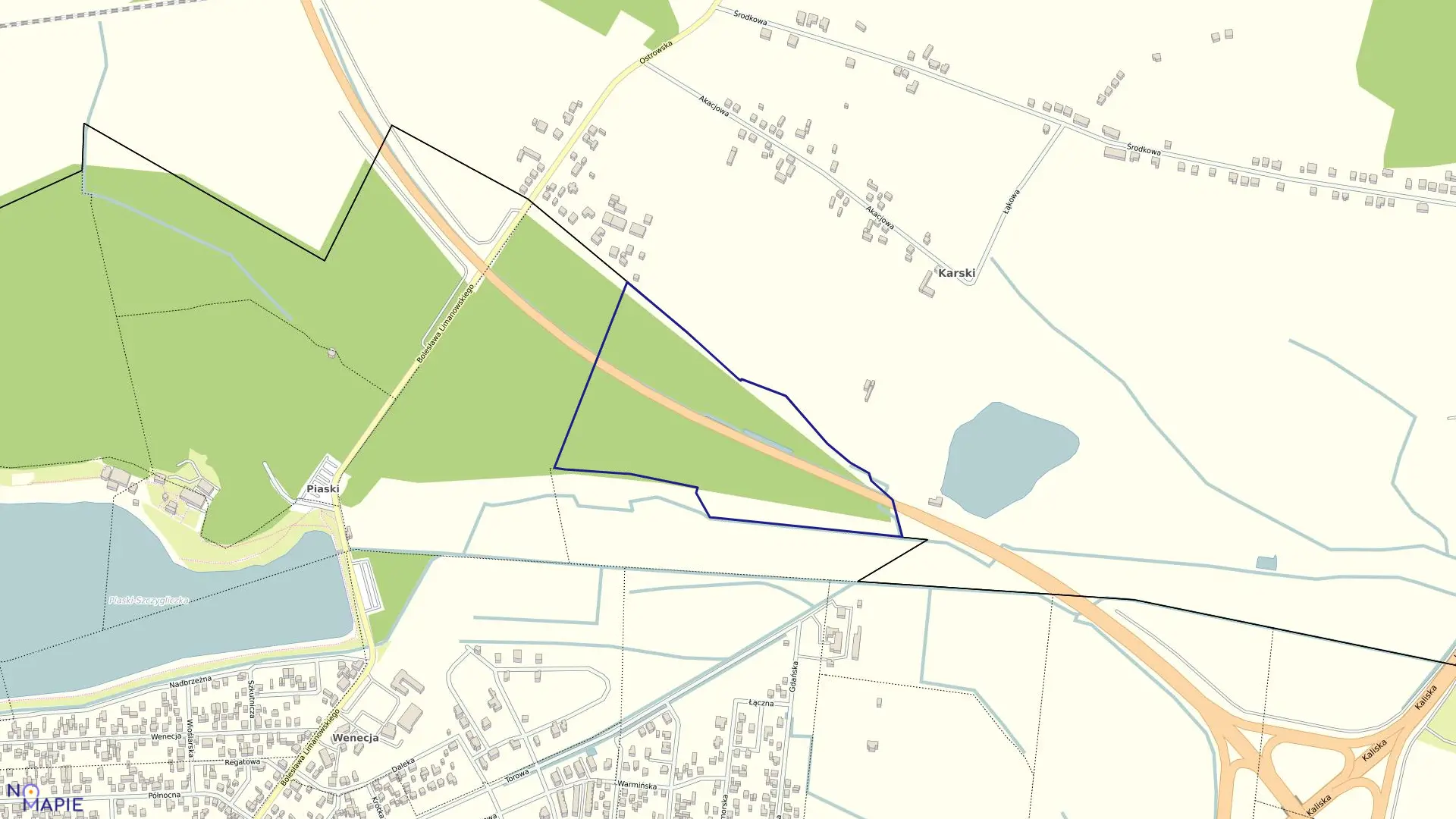 Mapa obrębu 196 w mieście Ostrów Wielkopolski