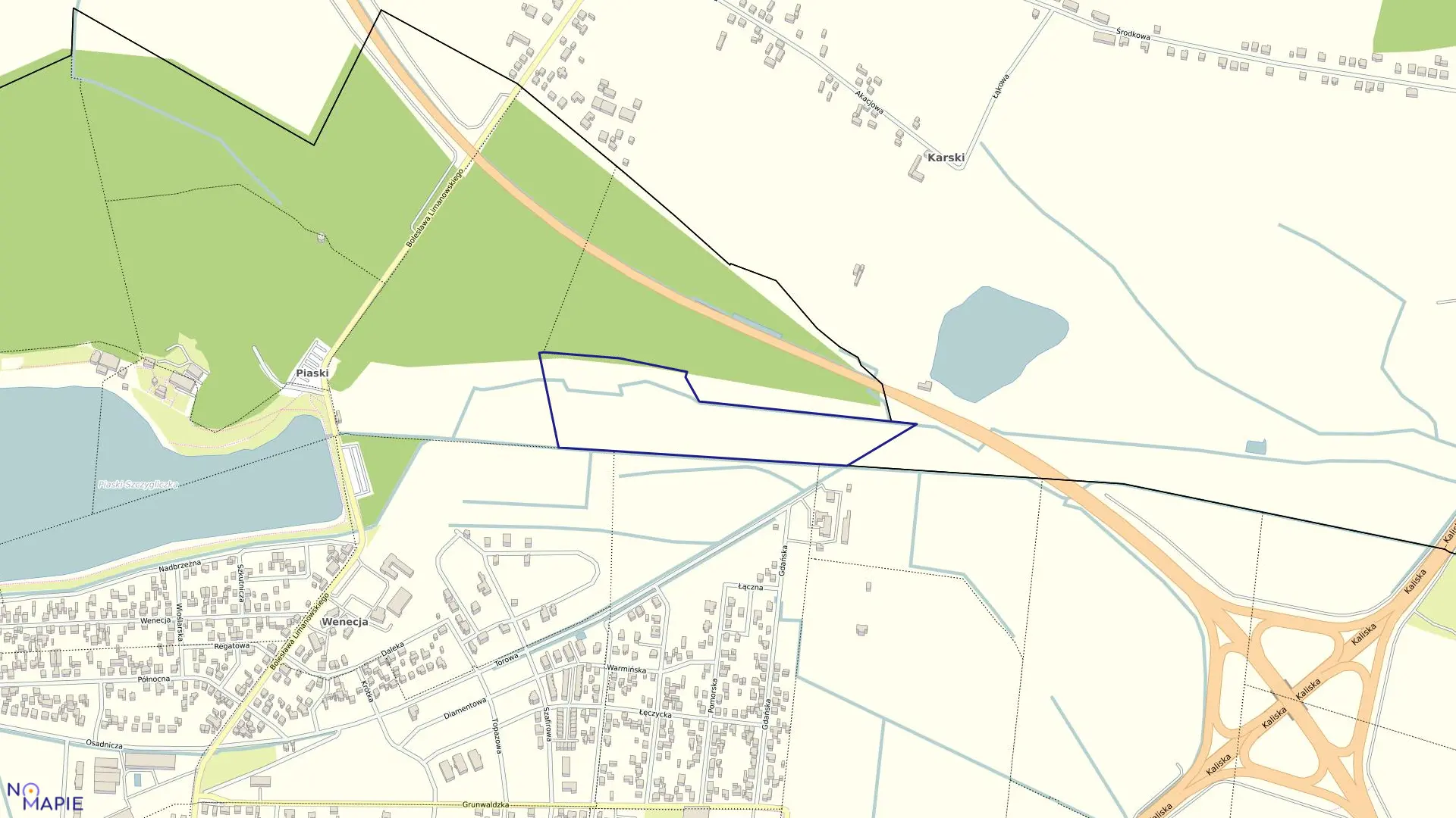 Mapa obrębu 197 w mieście Ostrów Wielkopolski