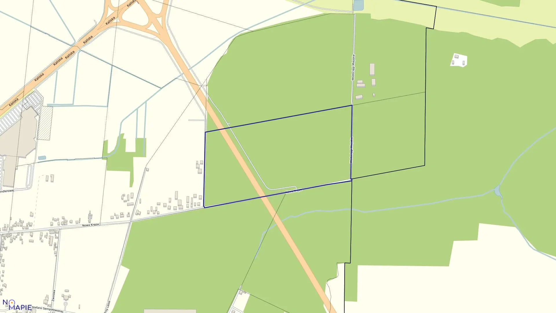 Mapa obrębu 200 w mieście Ostrów Wielkopolski