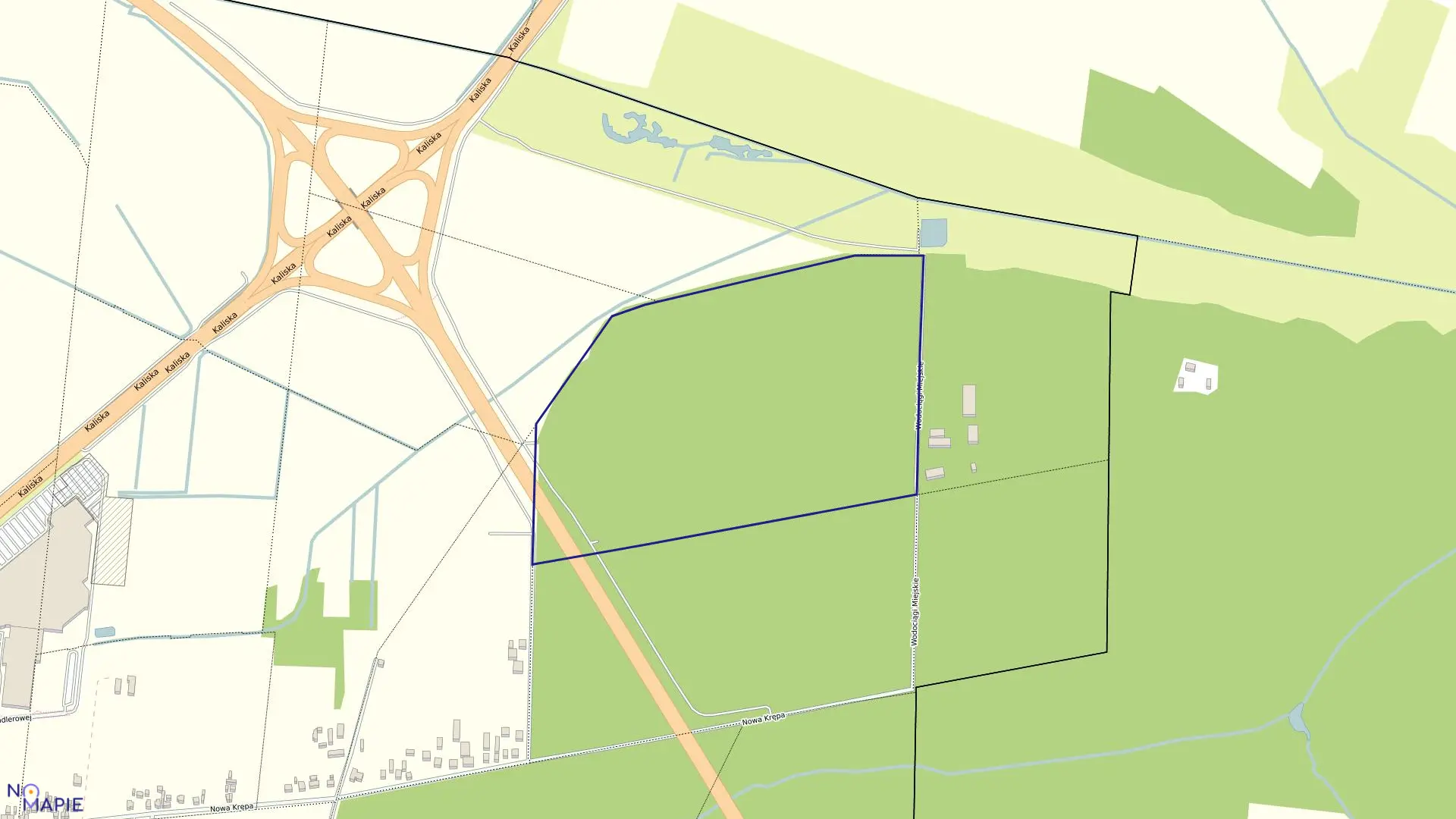 Mapa obrębu 201 w mieście Ostrów Wielkopolski