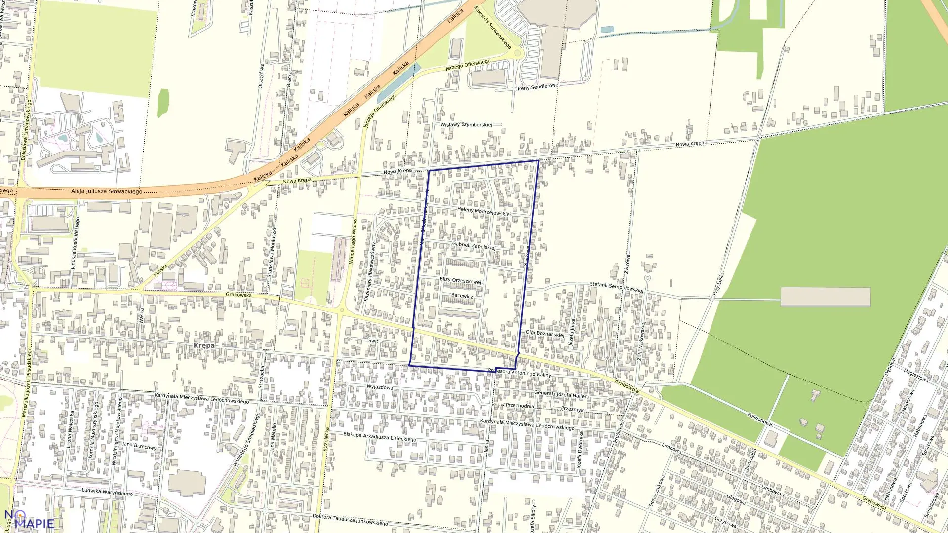 Mapa obrębu 24 w mieście Ostrów Wielkopolski