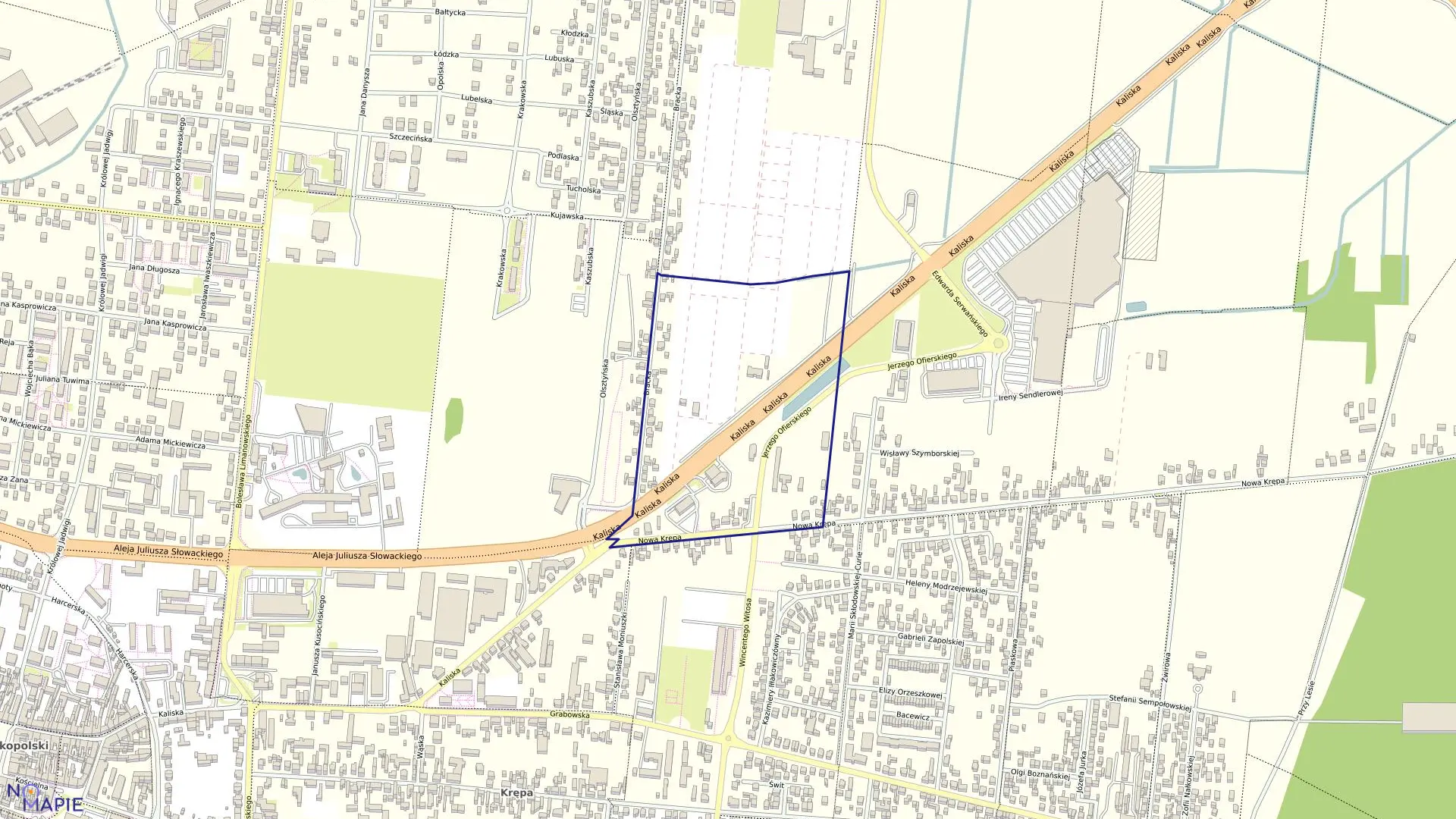 Mapa obrębu 26 w mieście Ostrów Wielkopolski