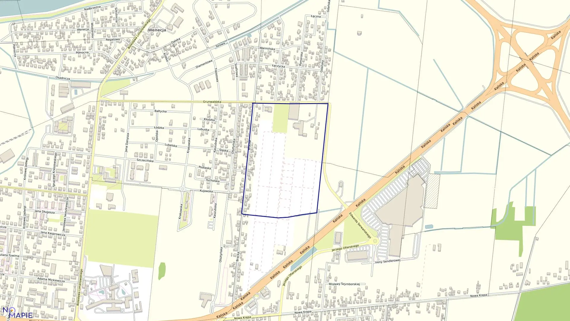 Mapa obrębu 27 w mieście Ostrów Wielkopolski