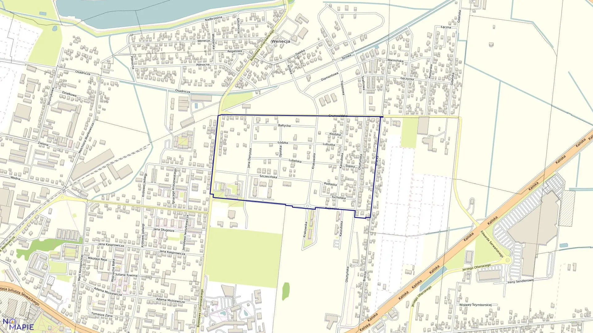 Mapa obrębu 28 w mieście Ostrów Wielkopolski