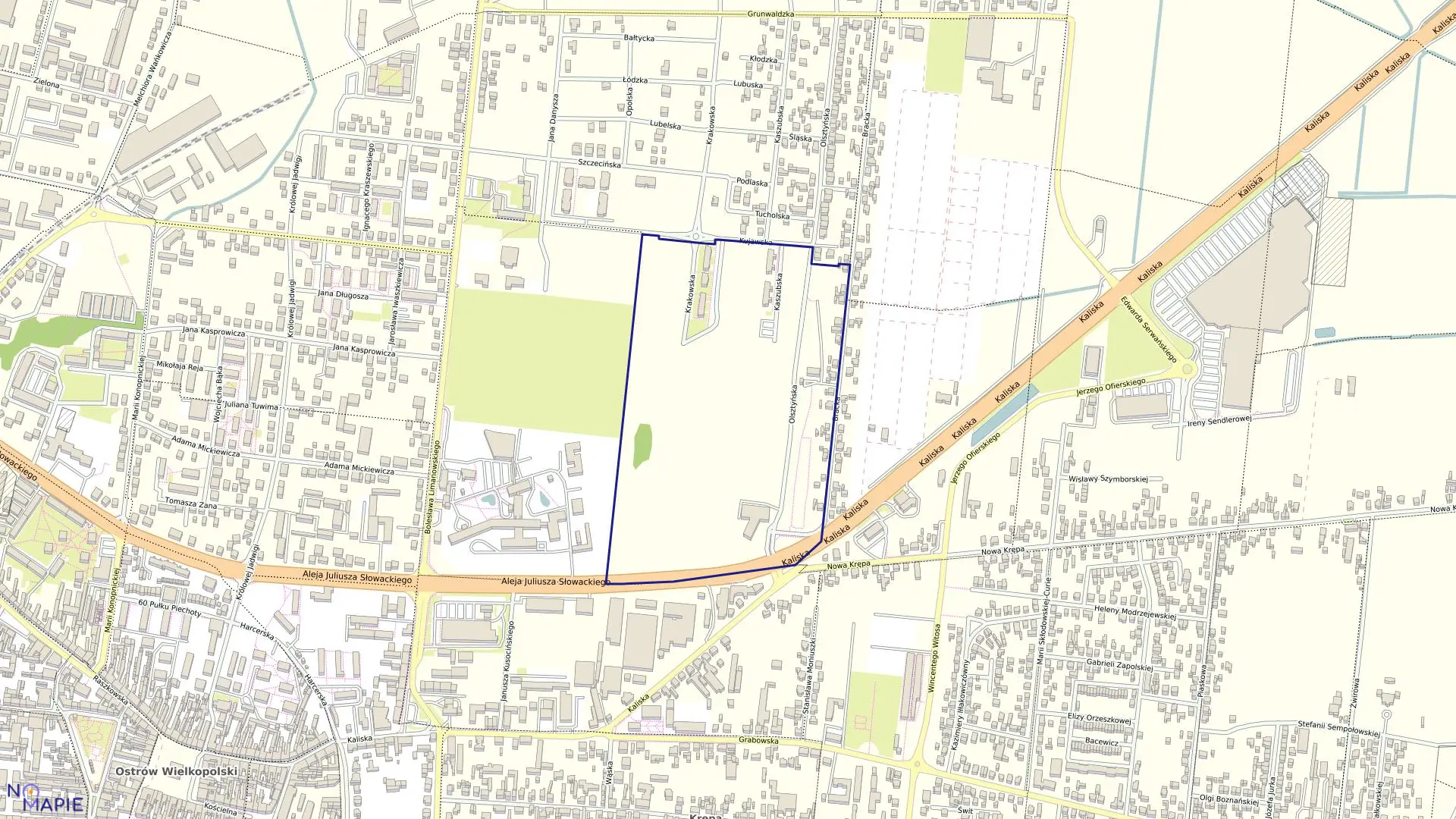 Mapa obrębu 29 w mieście Ostrów Wielkopolski