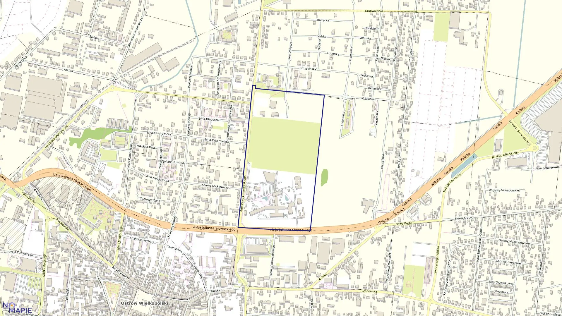 Mapa obrębu 30 w mieście Ostrów Wielkopolski