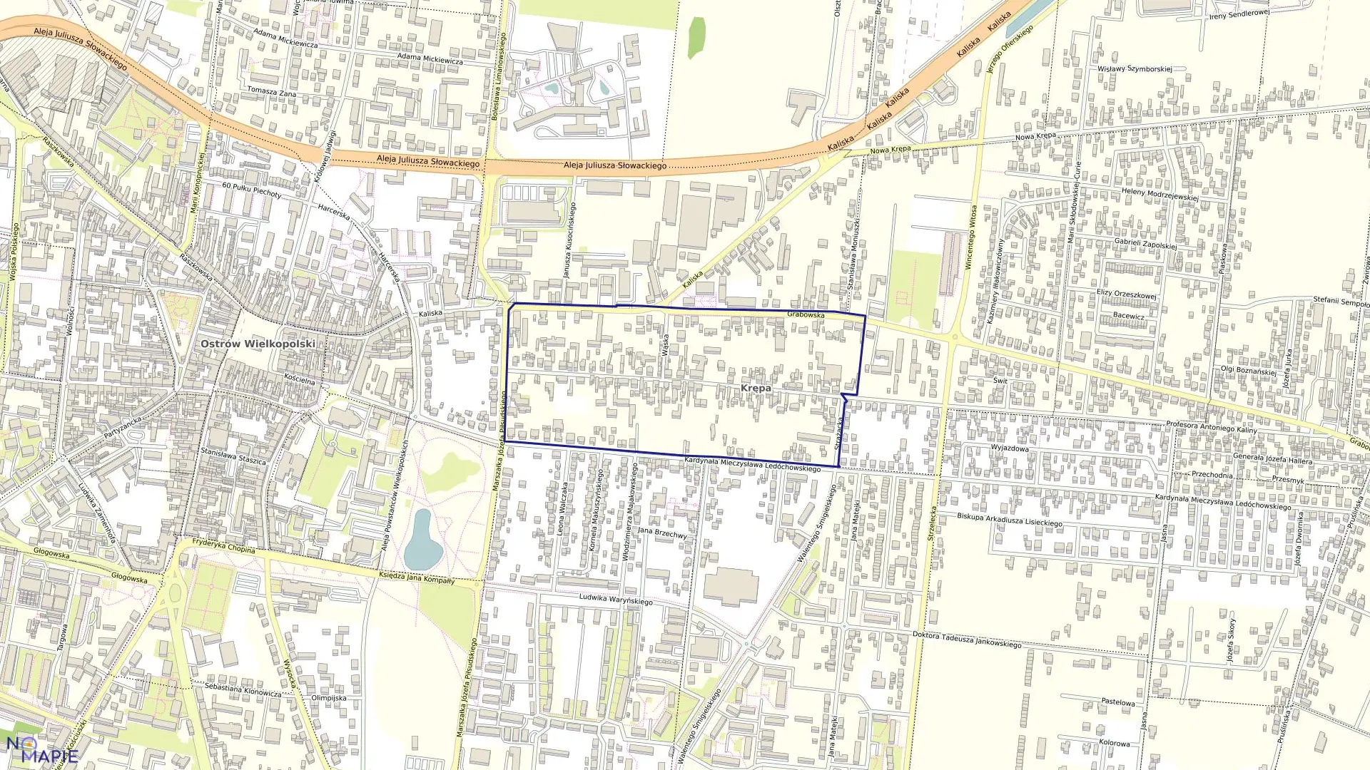 Mapa obrębu 32 w mieście Ostrów Wielkopolski